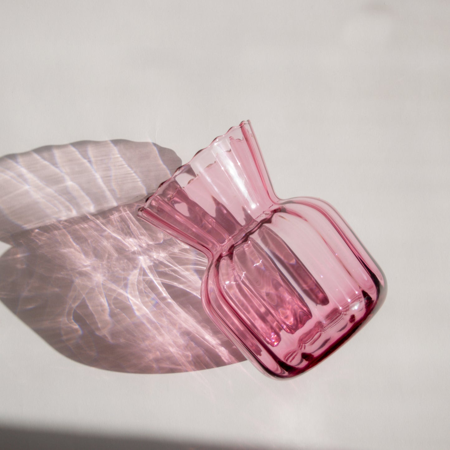 Cranberry Optic Glass Vases