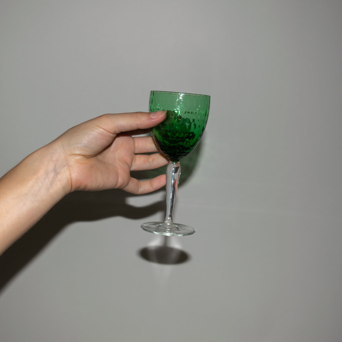 Green Optic Cordial Glass