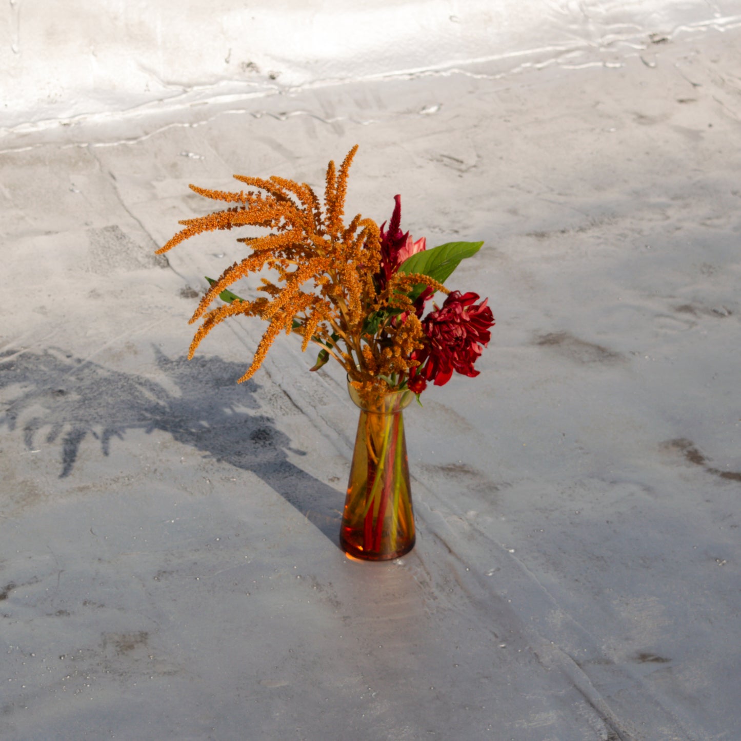 Modern Amber Glass Vase