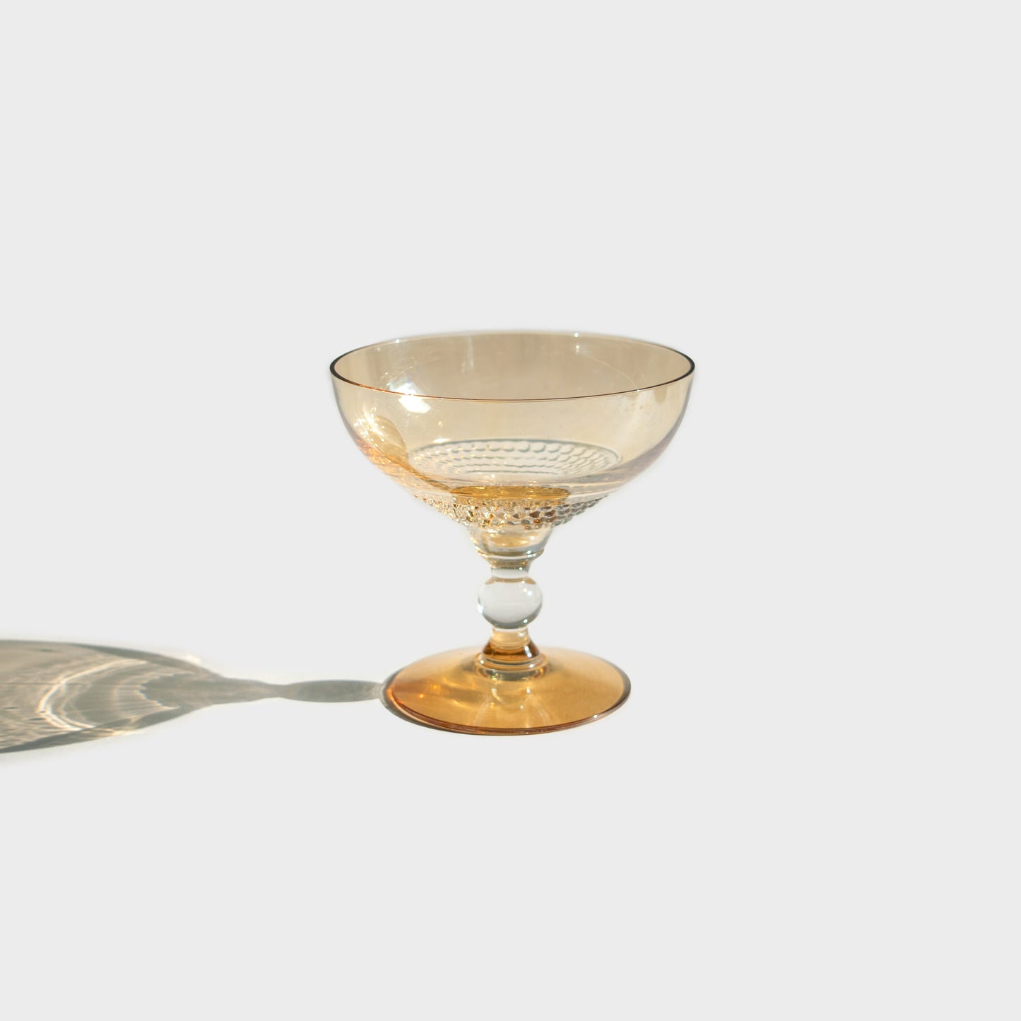Amber Iridescent Bubble Glass Coupes