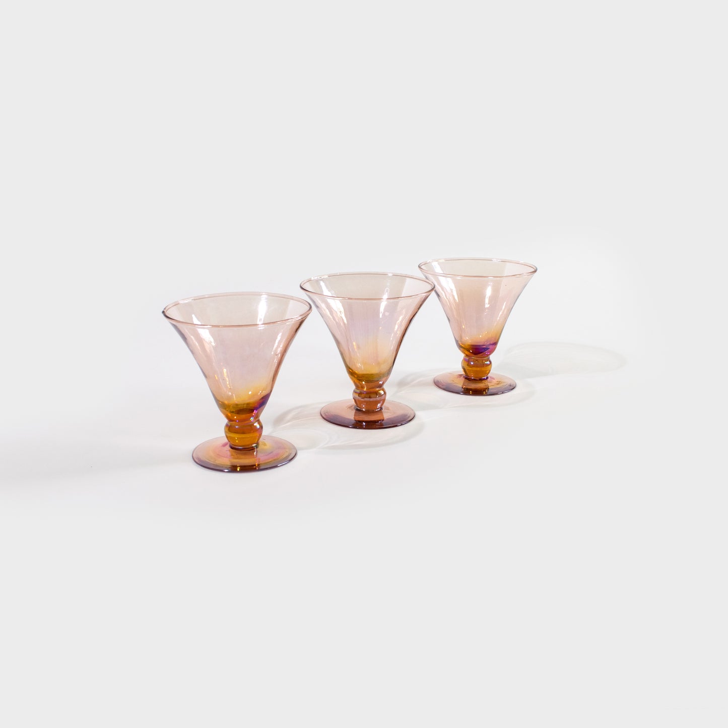 Pink Iridescent Tulip Shaped Glasses