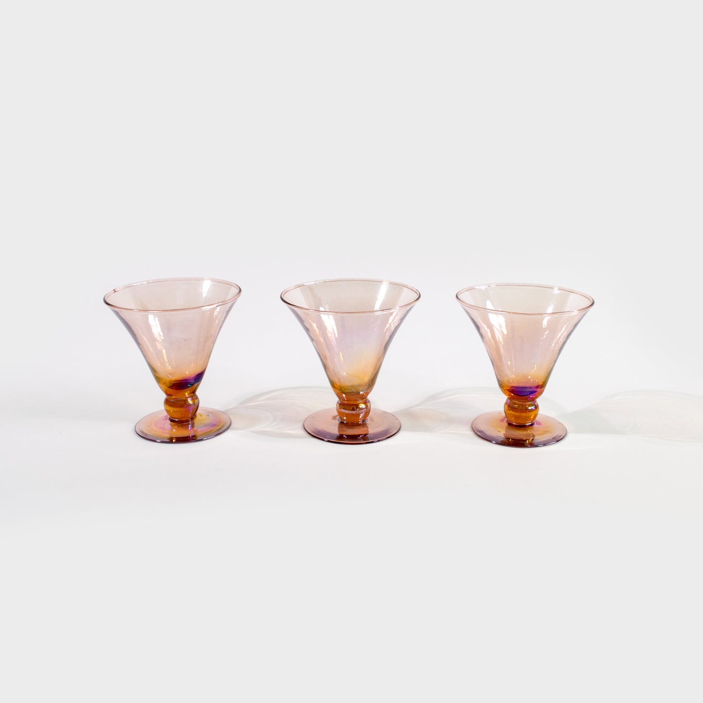 Pink Iridescent Tulip Shaped Glasses