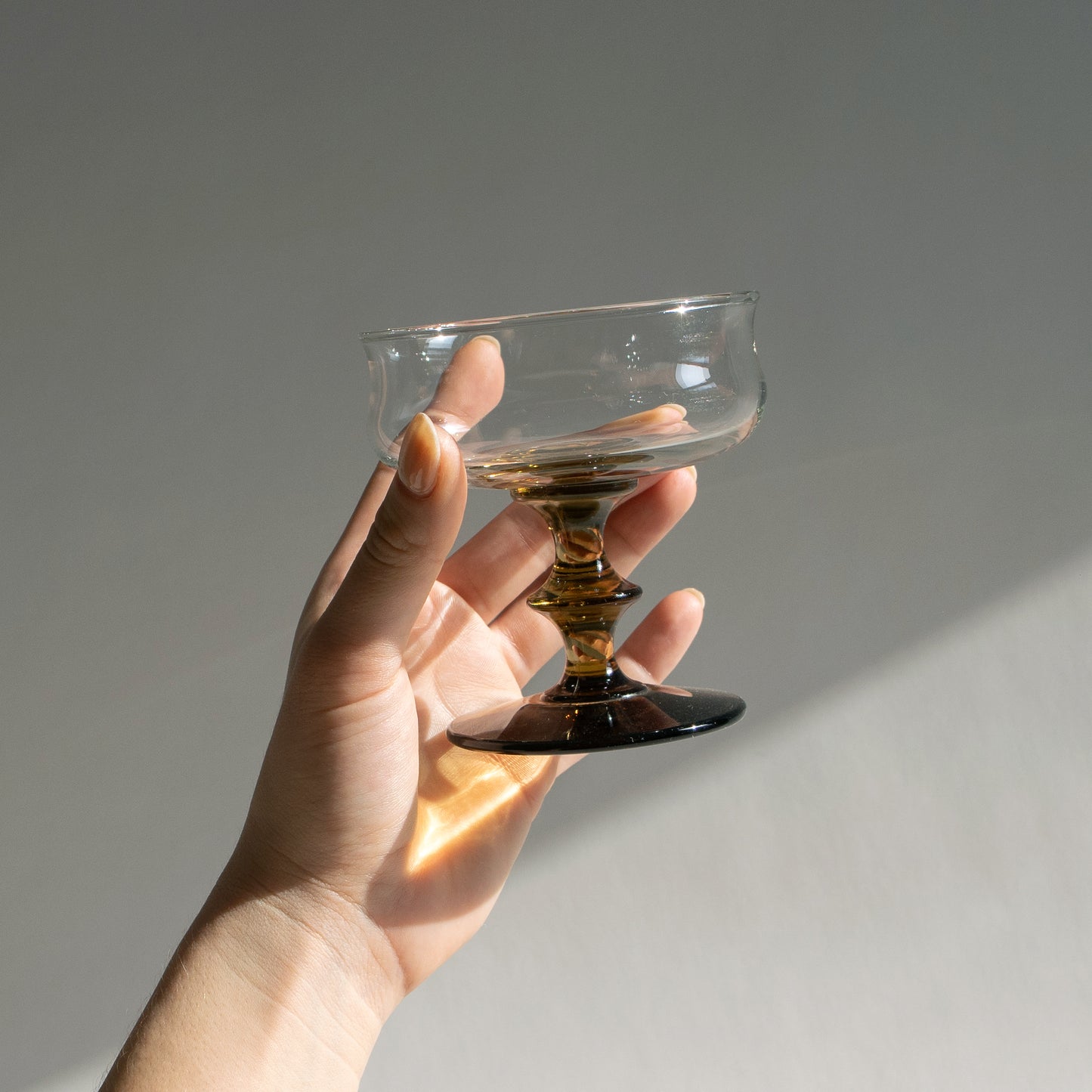 Smoke Brown Stem Coupe Glasses