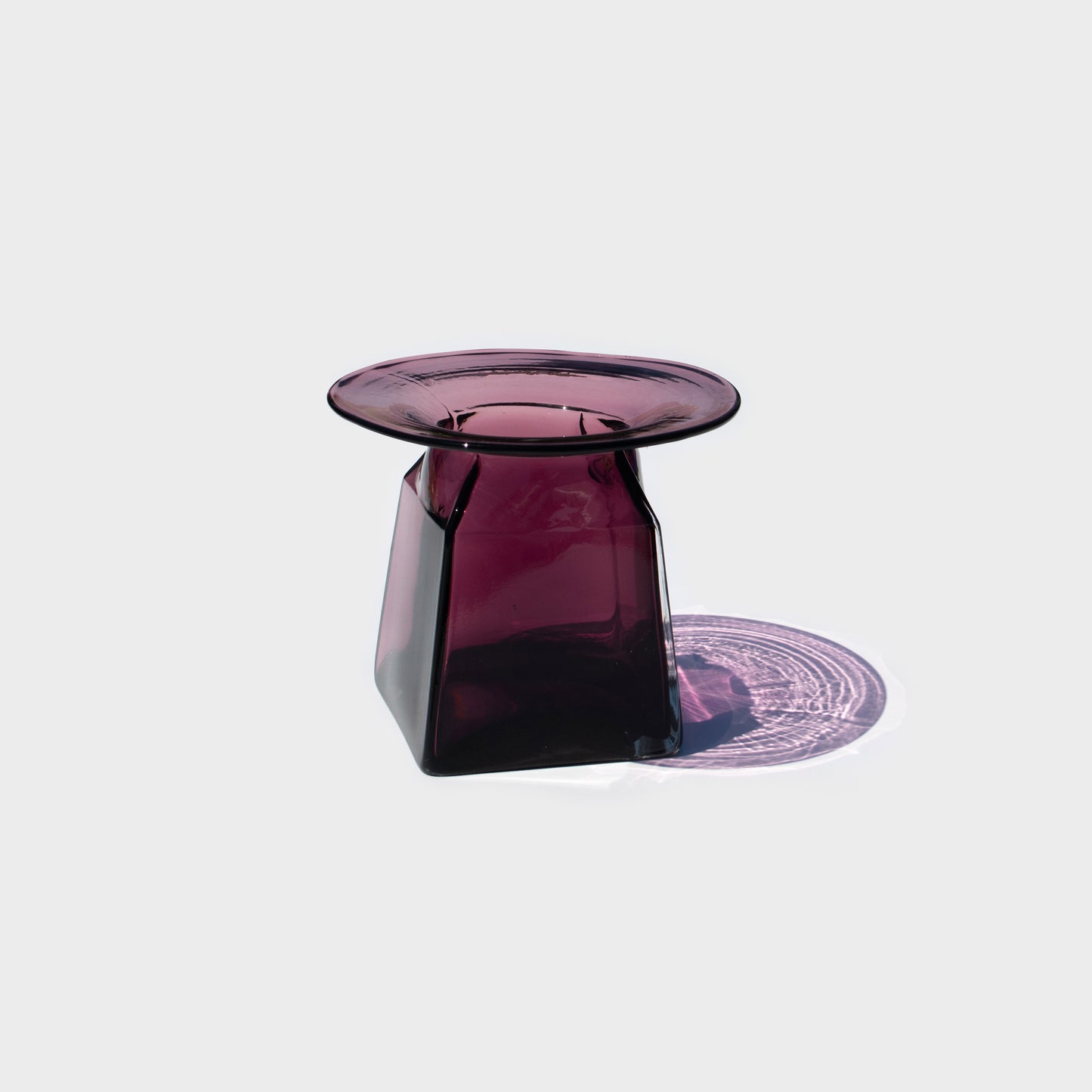 Geometric Amethyst Glass Vase
