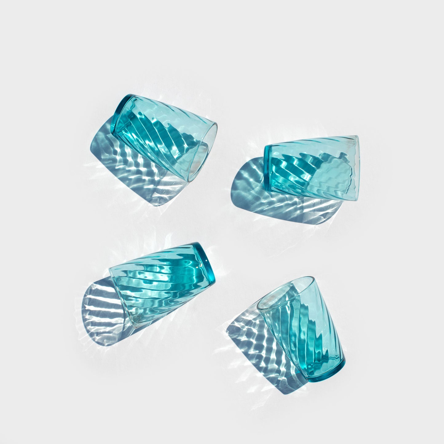 Light Blue Swirl Juice Glasses