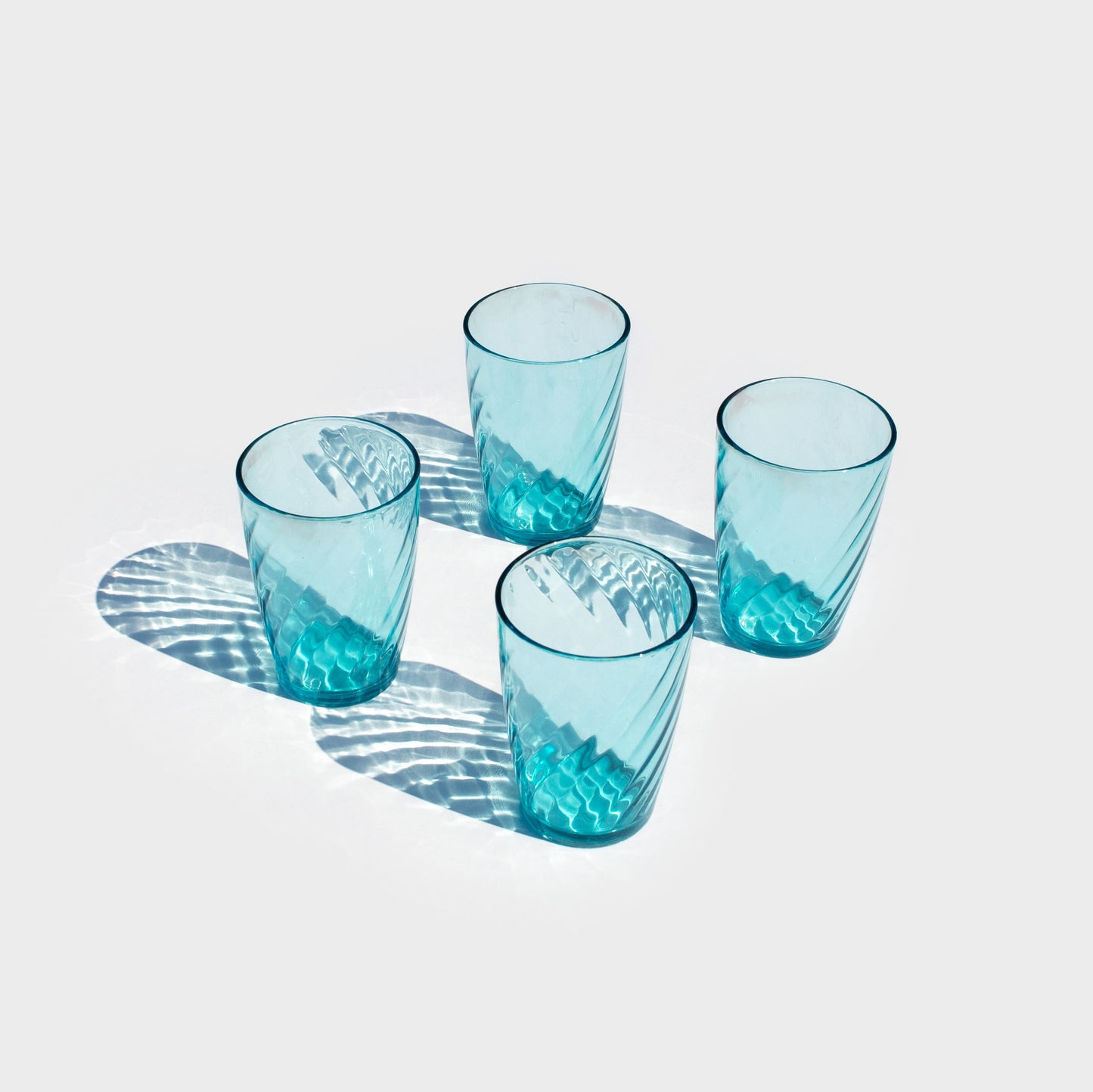 Light Blue Swirl Juice Glasses