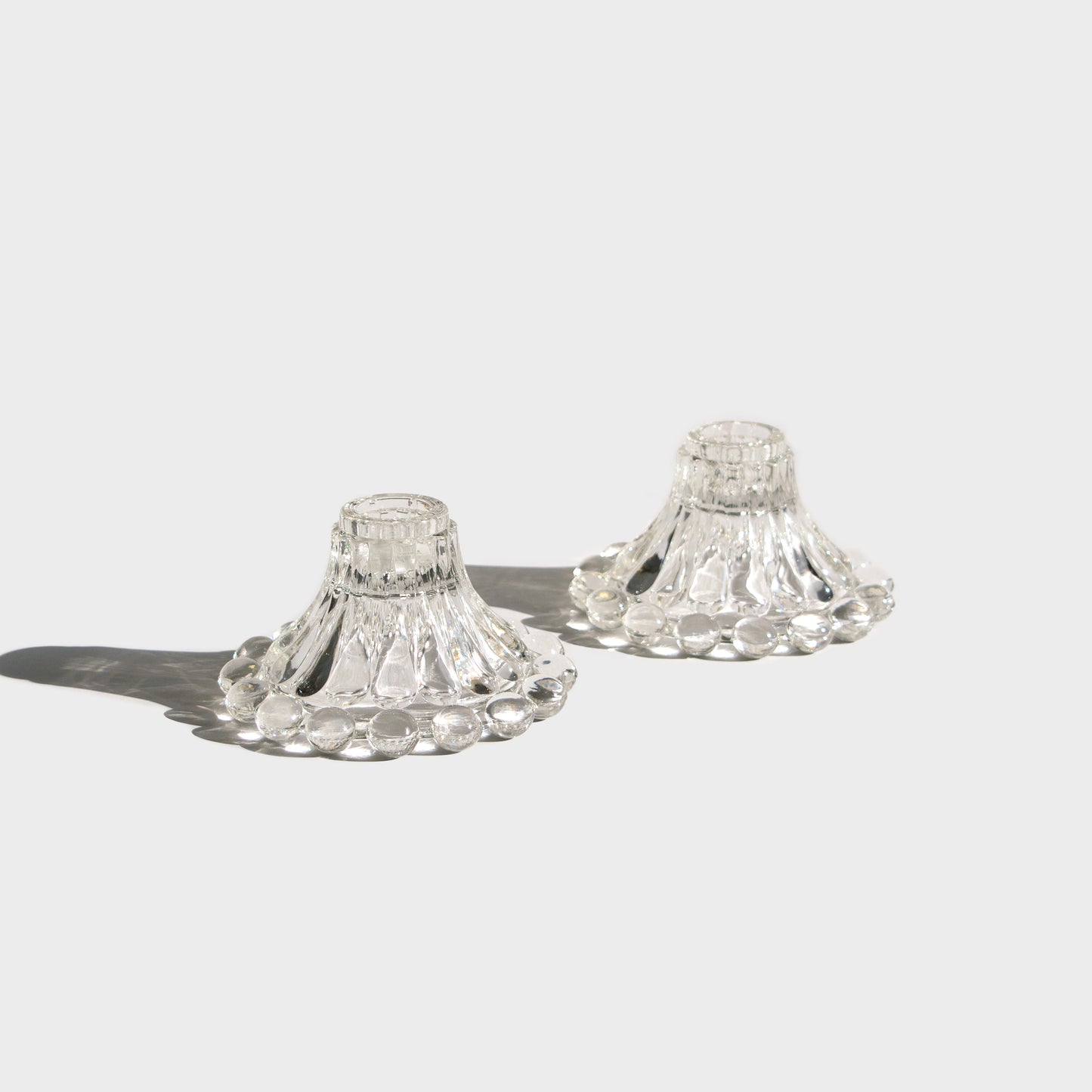 Clear Boopie Glass Candleholders
