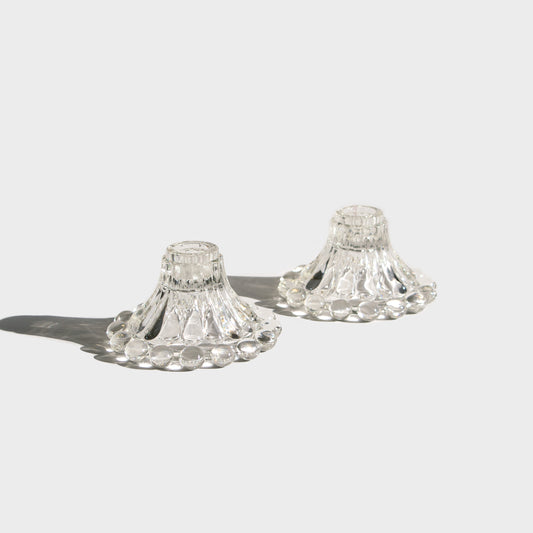 Clear Boopie Glass Candleholders
