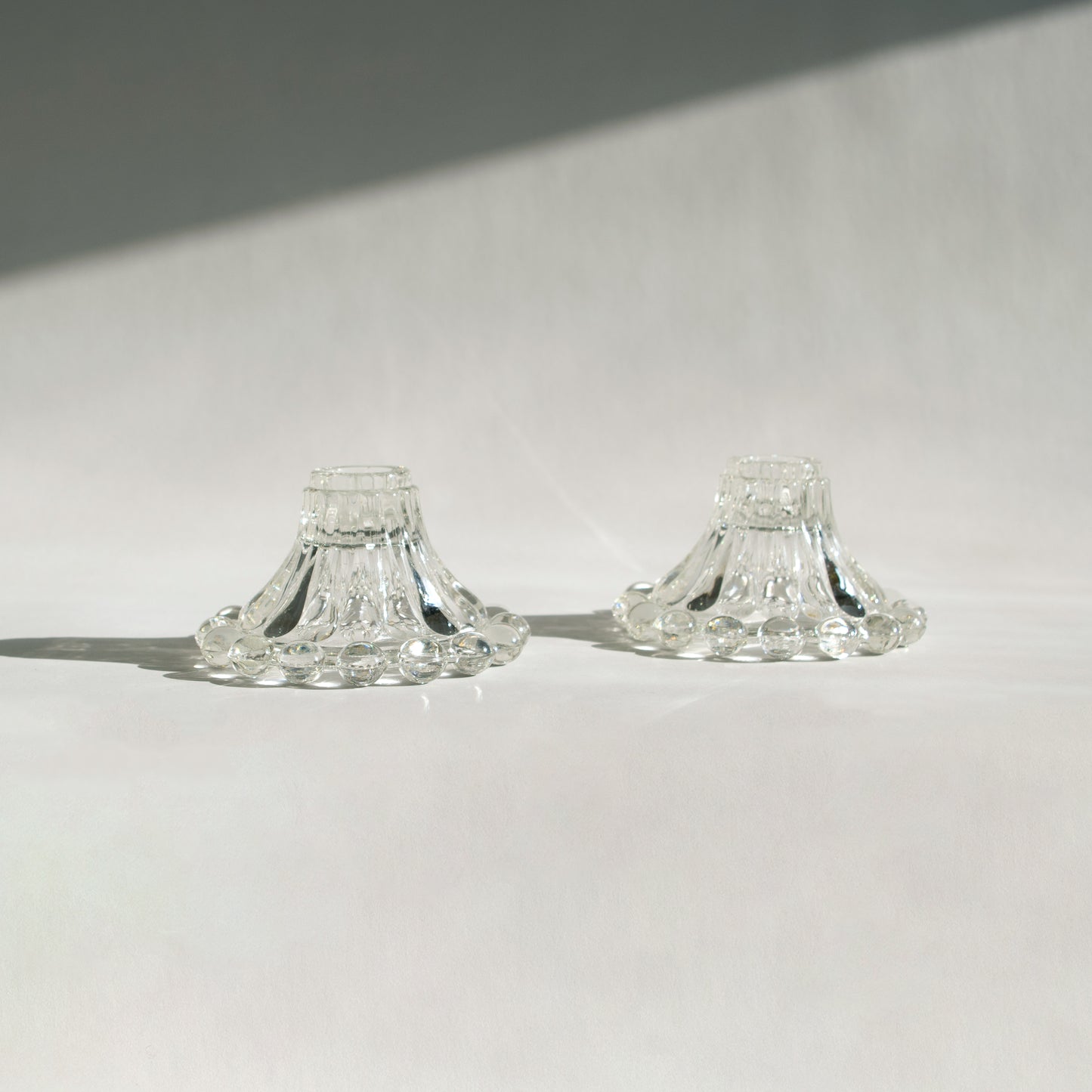 Clear Boopie Glass Candleholders