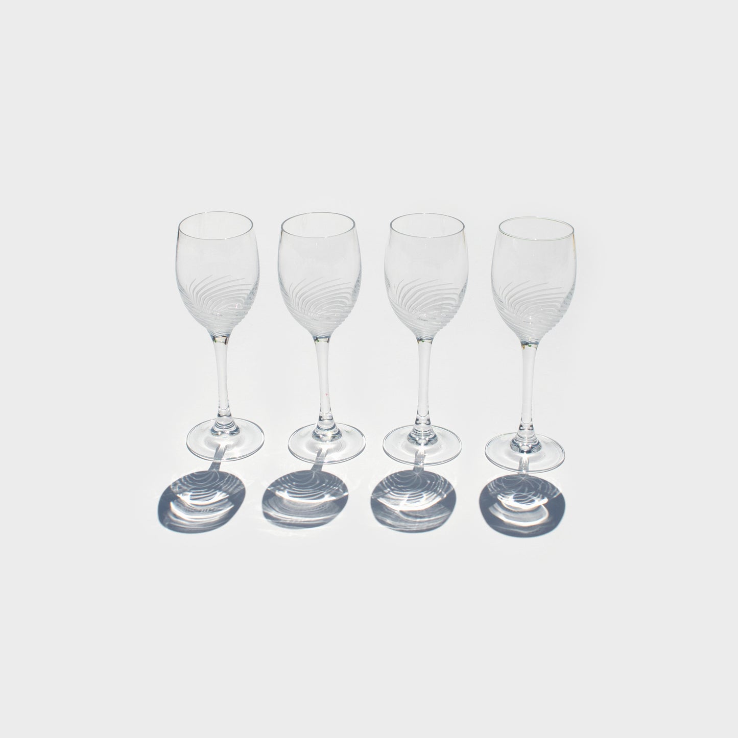 Spiral Etched Cordial Glasses