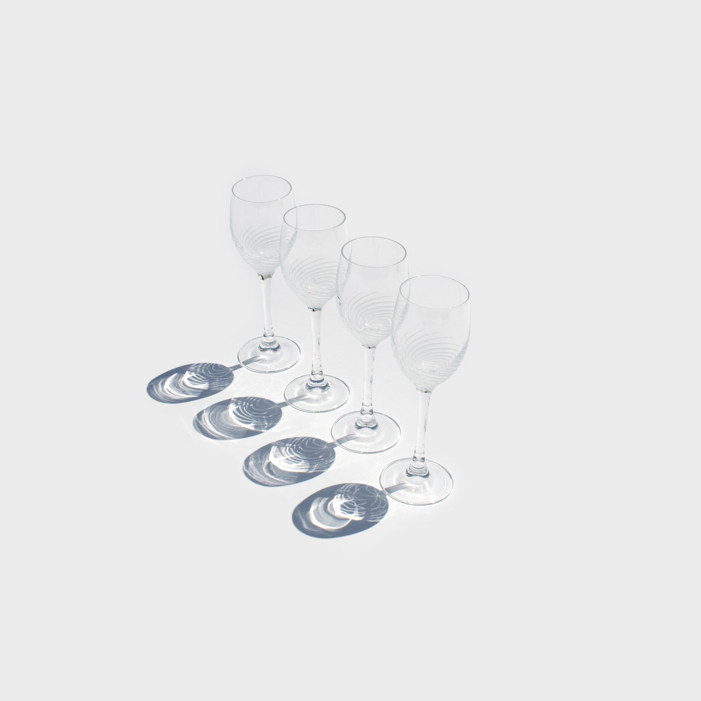 Spiral Etched Cordial Glasses