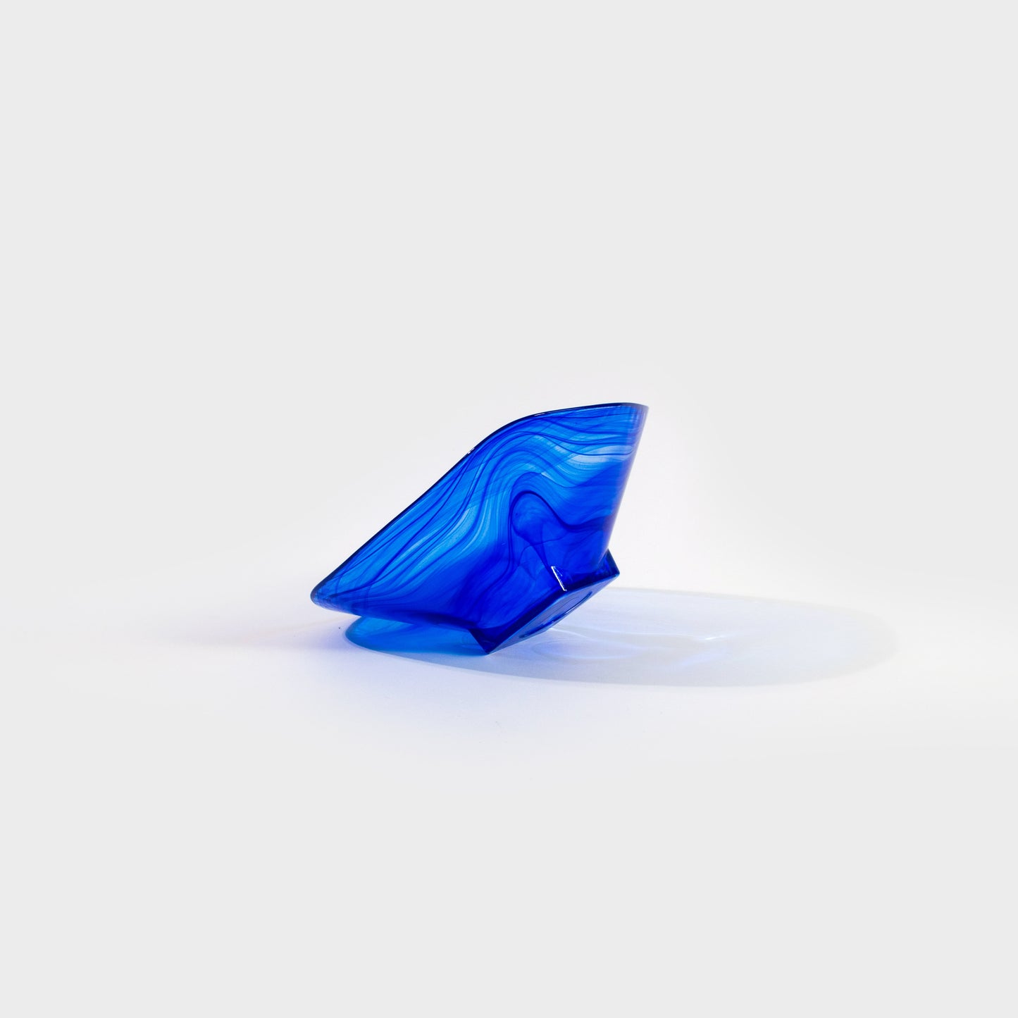 Cobalt Blue Rounded Square Glass Bowl