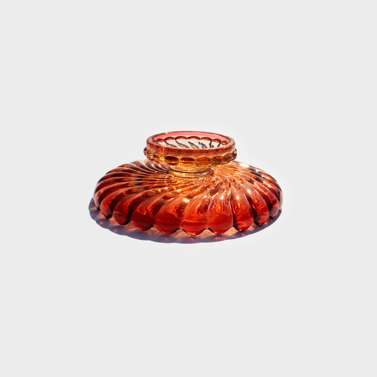Antique Baccarat Swirl Glass Pedestal Dish