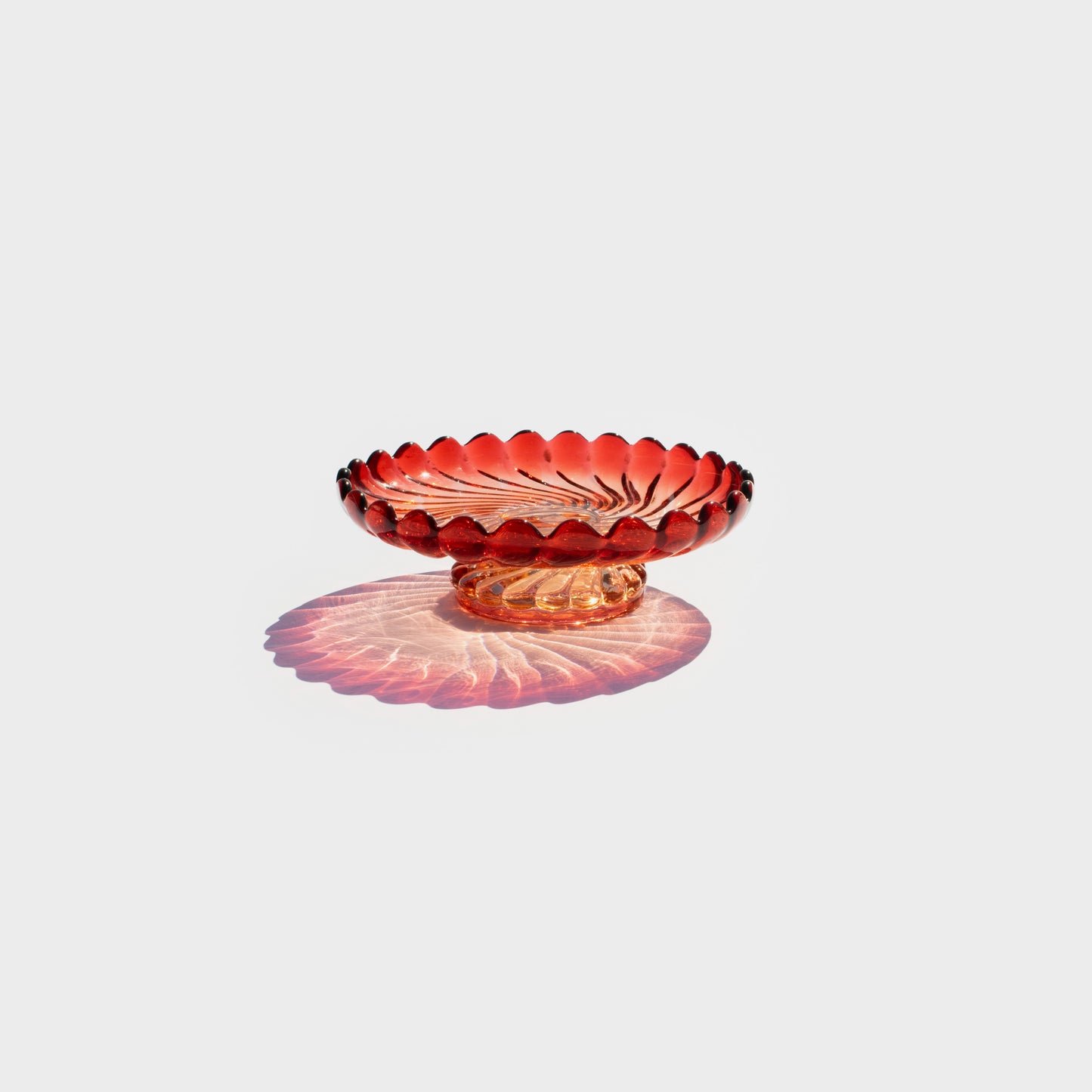 Antique Baccarat Swirl Glass Pedestal Dish