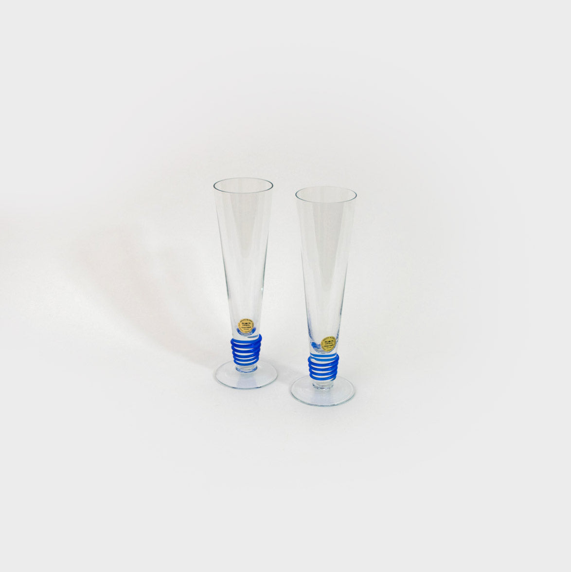 Crystal Pilsner Glasses with Swirl Detail