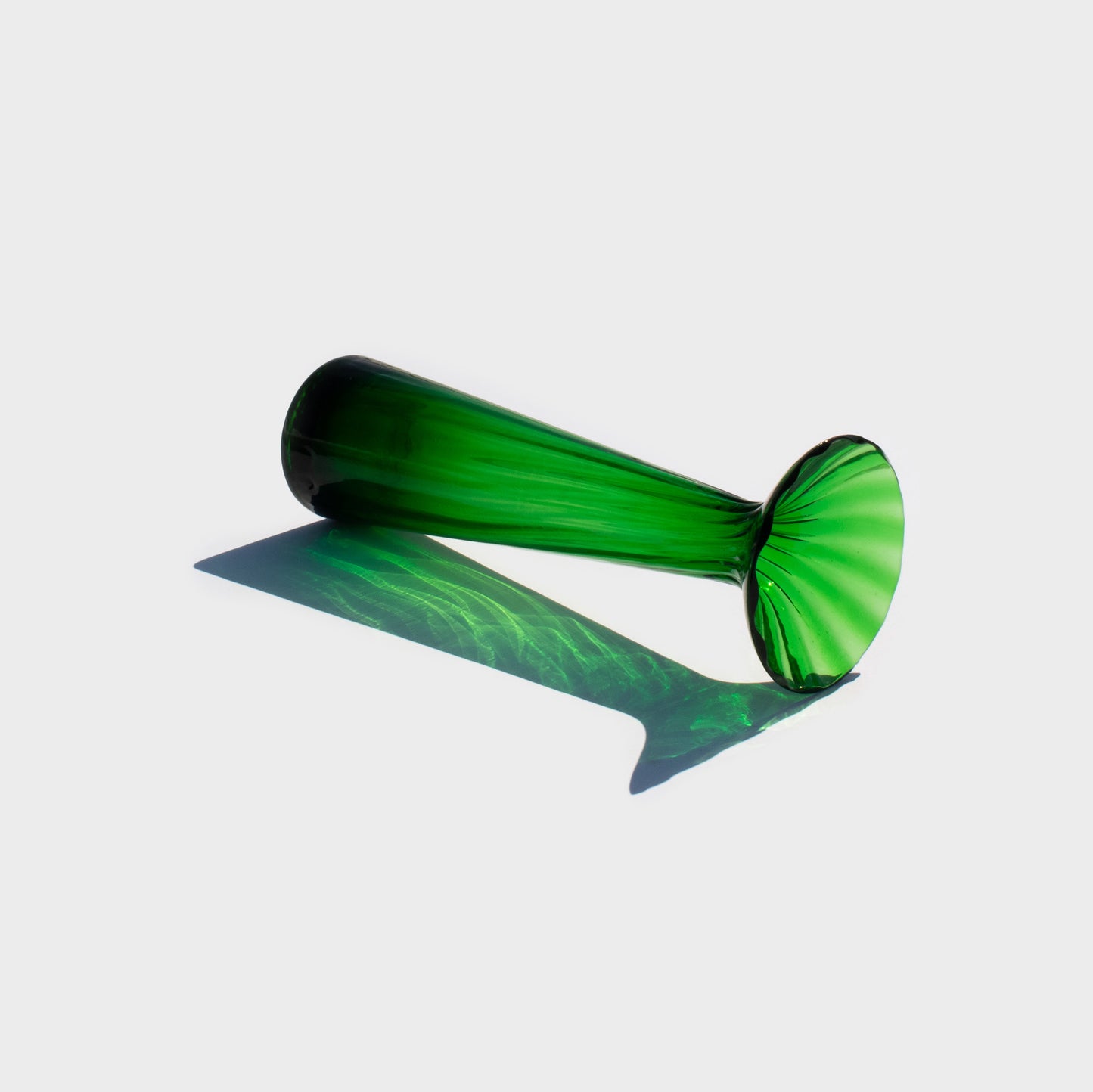 Green Spiral Ribbed Vase