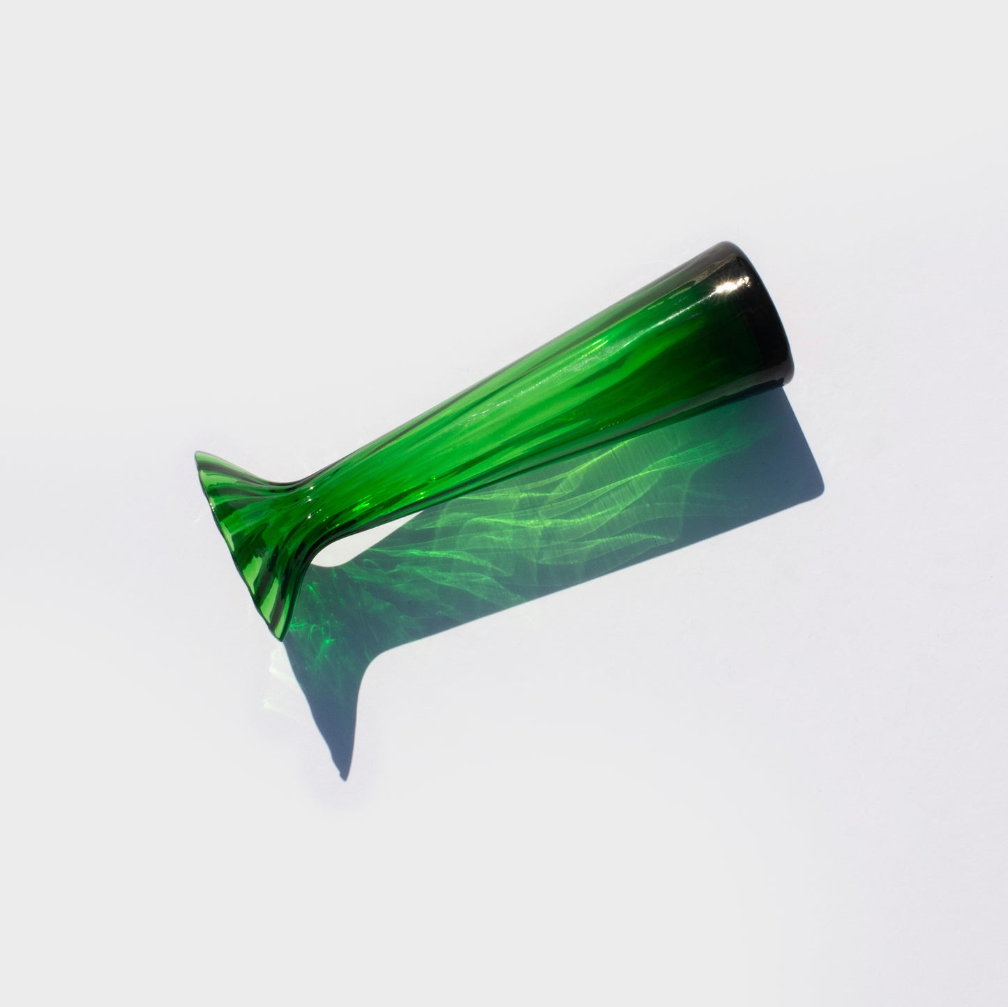 Green Spiral Ribbed Vase