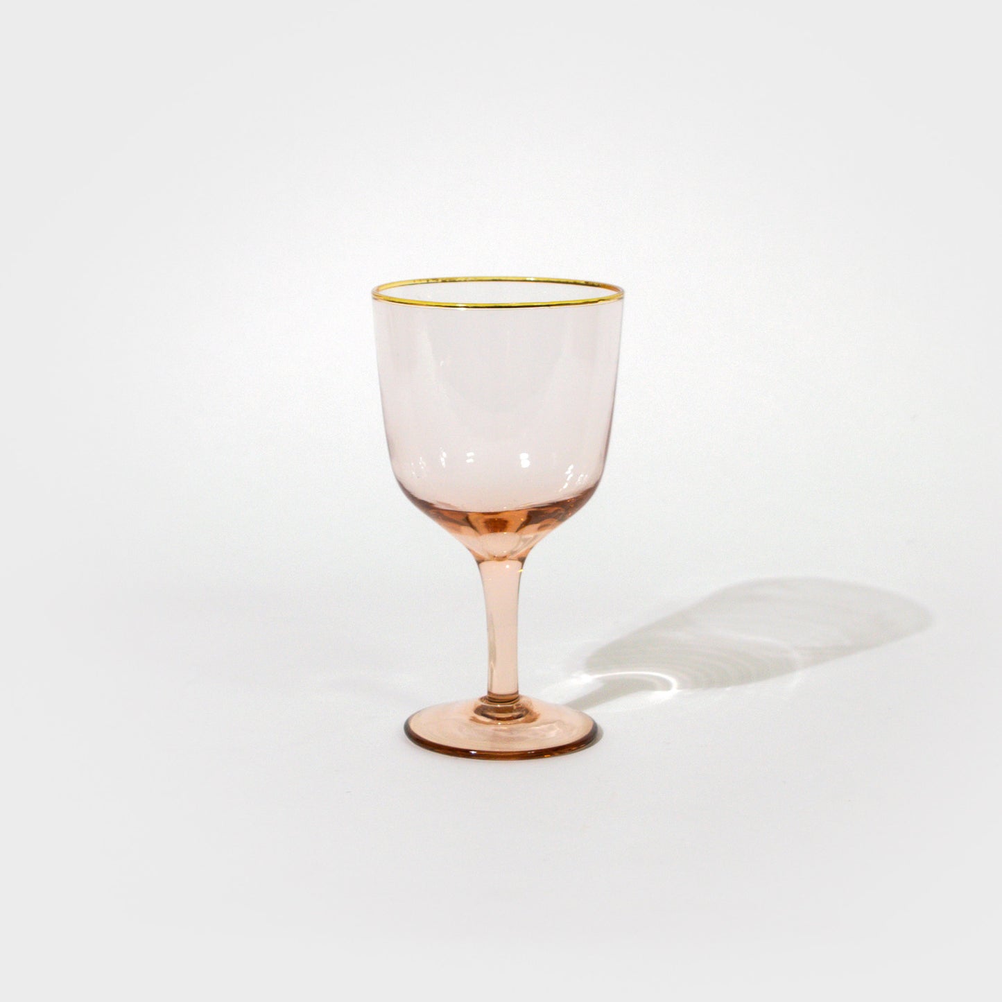Gold Trim Pink Wine Glasses
