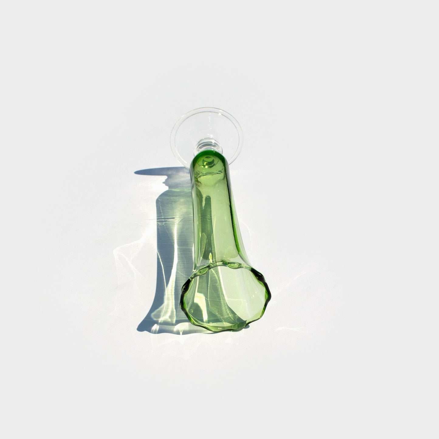 Green Glass Bud Vase