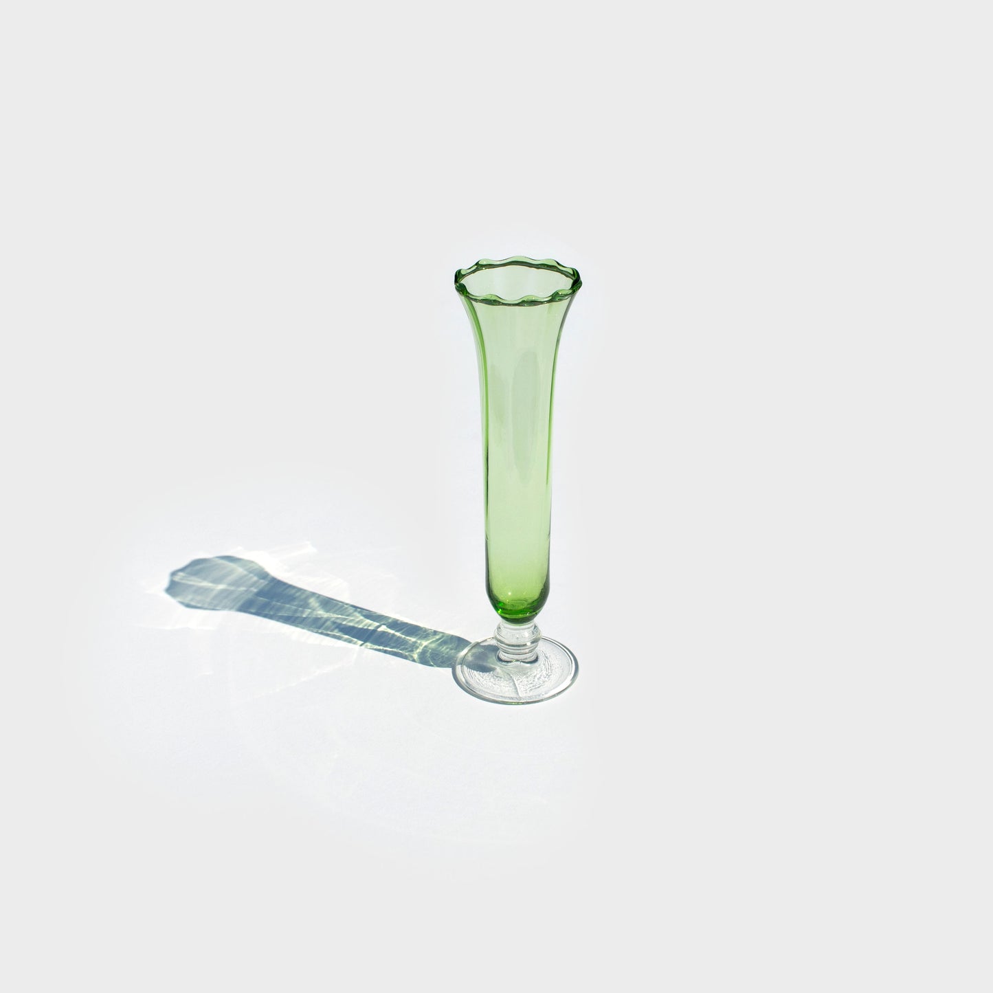 Green Glass Bud Vase