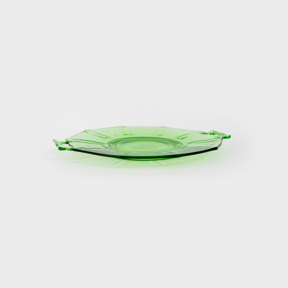Depression Glass Serving Plate with Handles