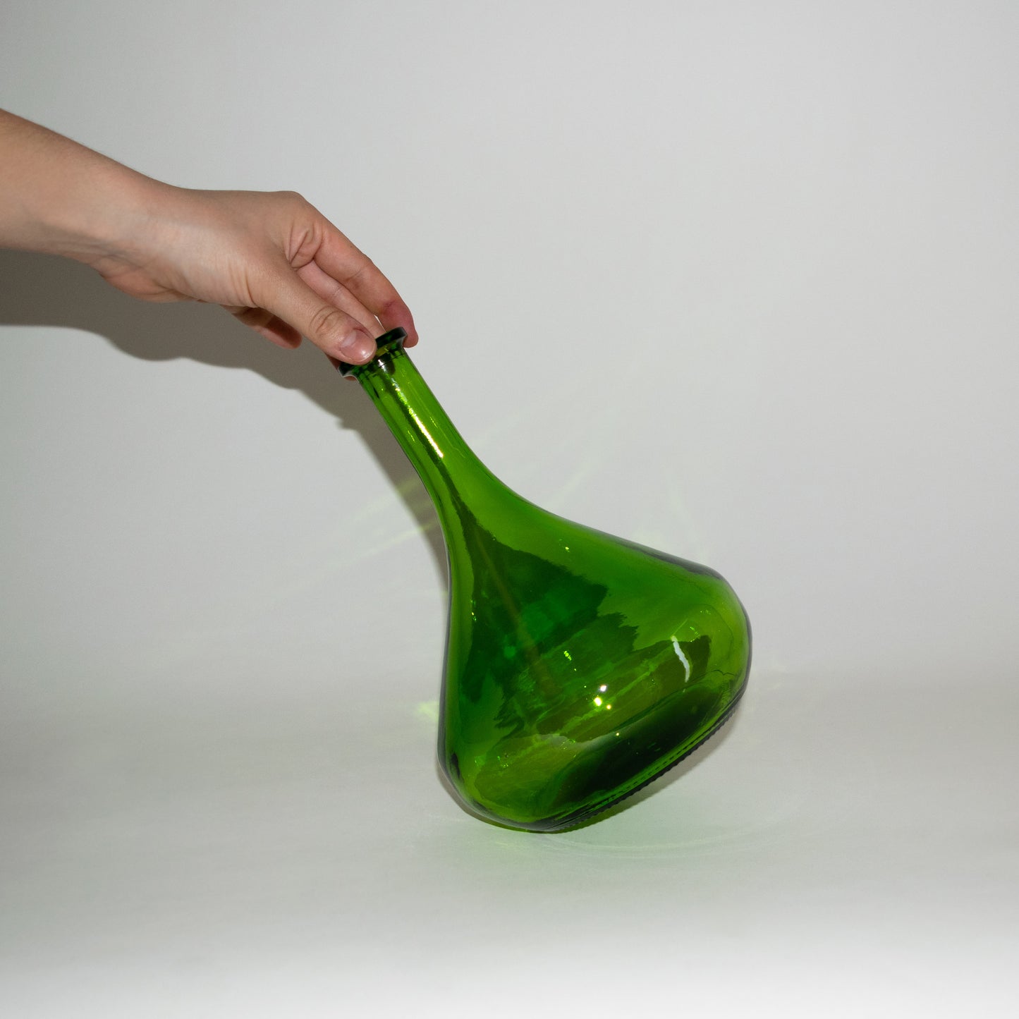 Green Bottle Shaped Vase