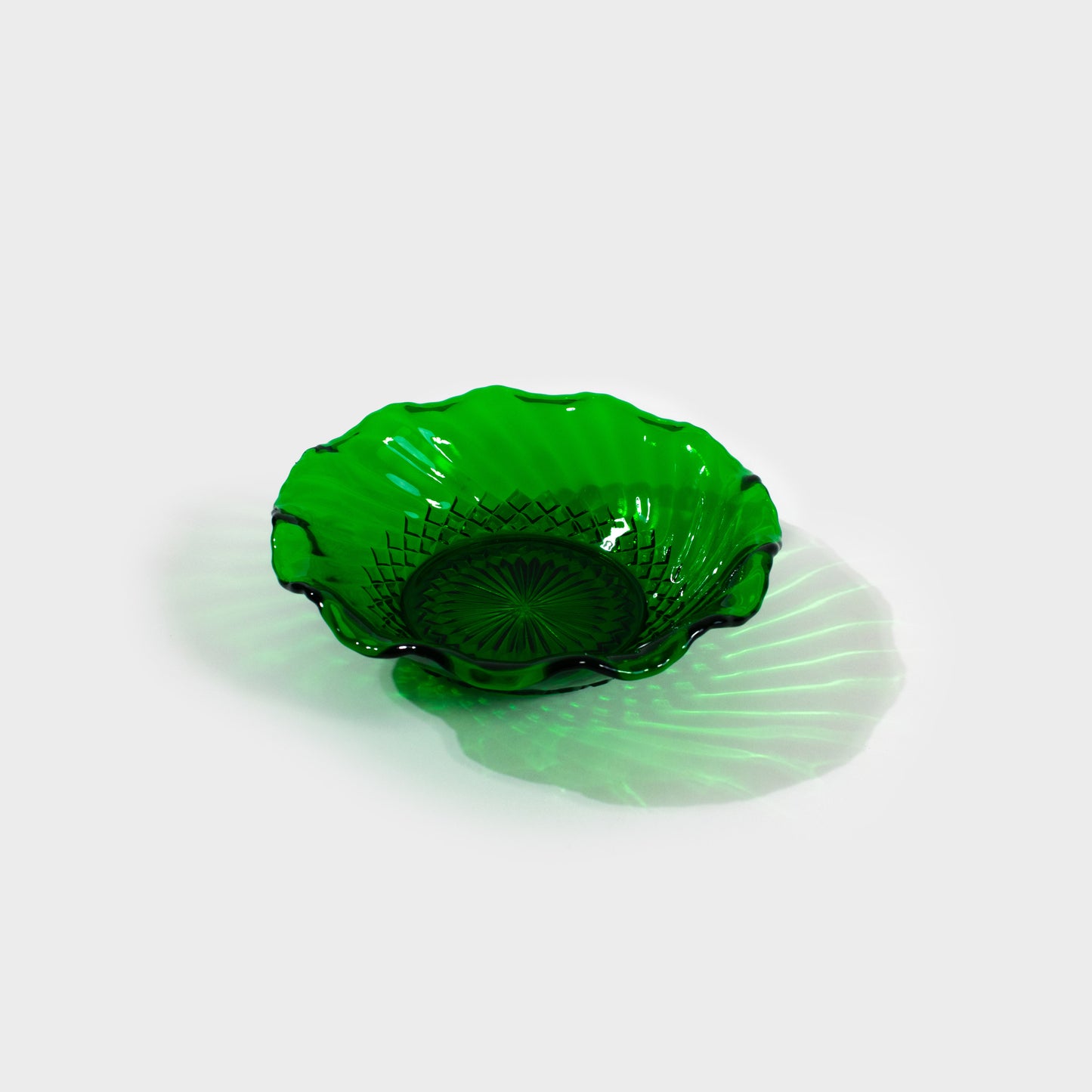 Anchor Hocking Green Diamond Swirl Bowls