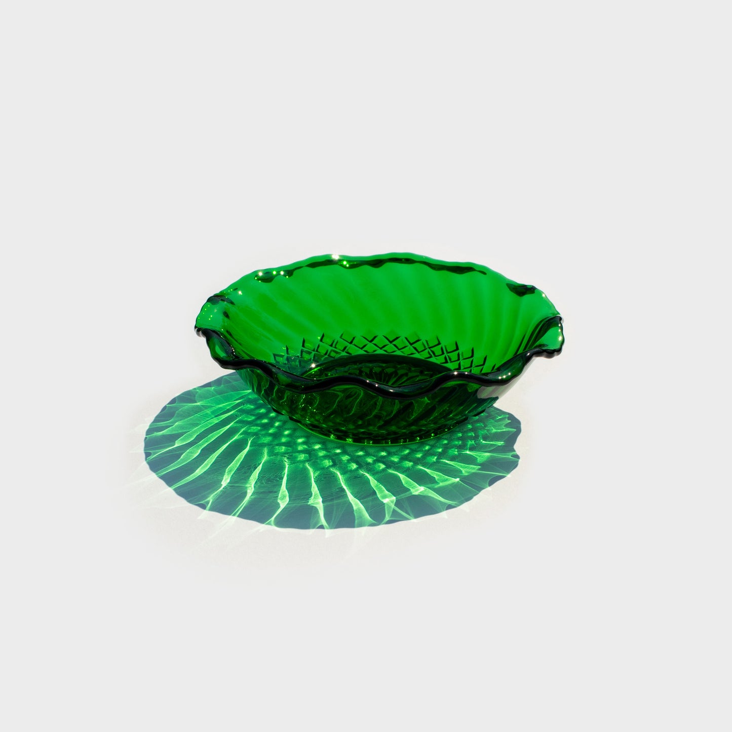 Anchor Hocking Green Diamond Swirl Bowls