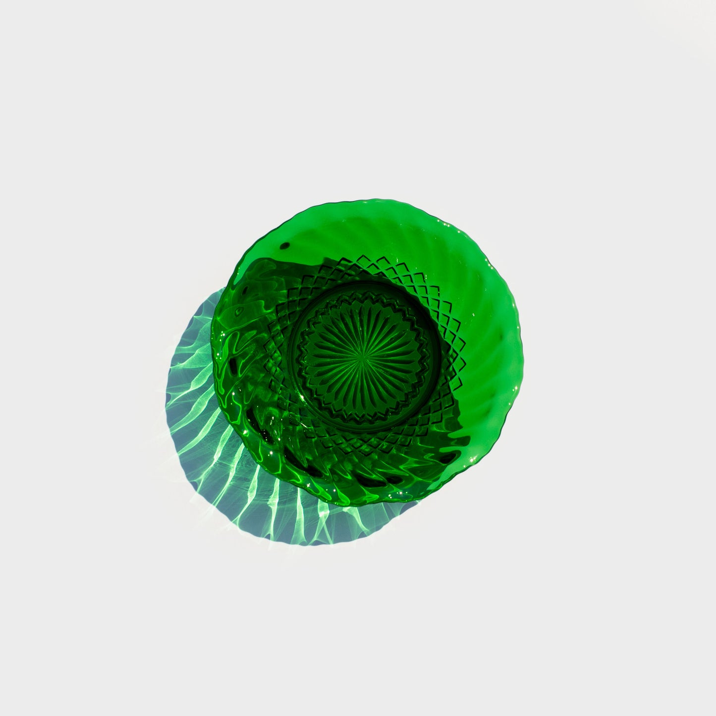 Anchor Hocking Green Diamond Swirl Bowls