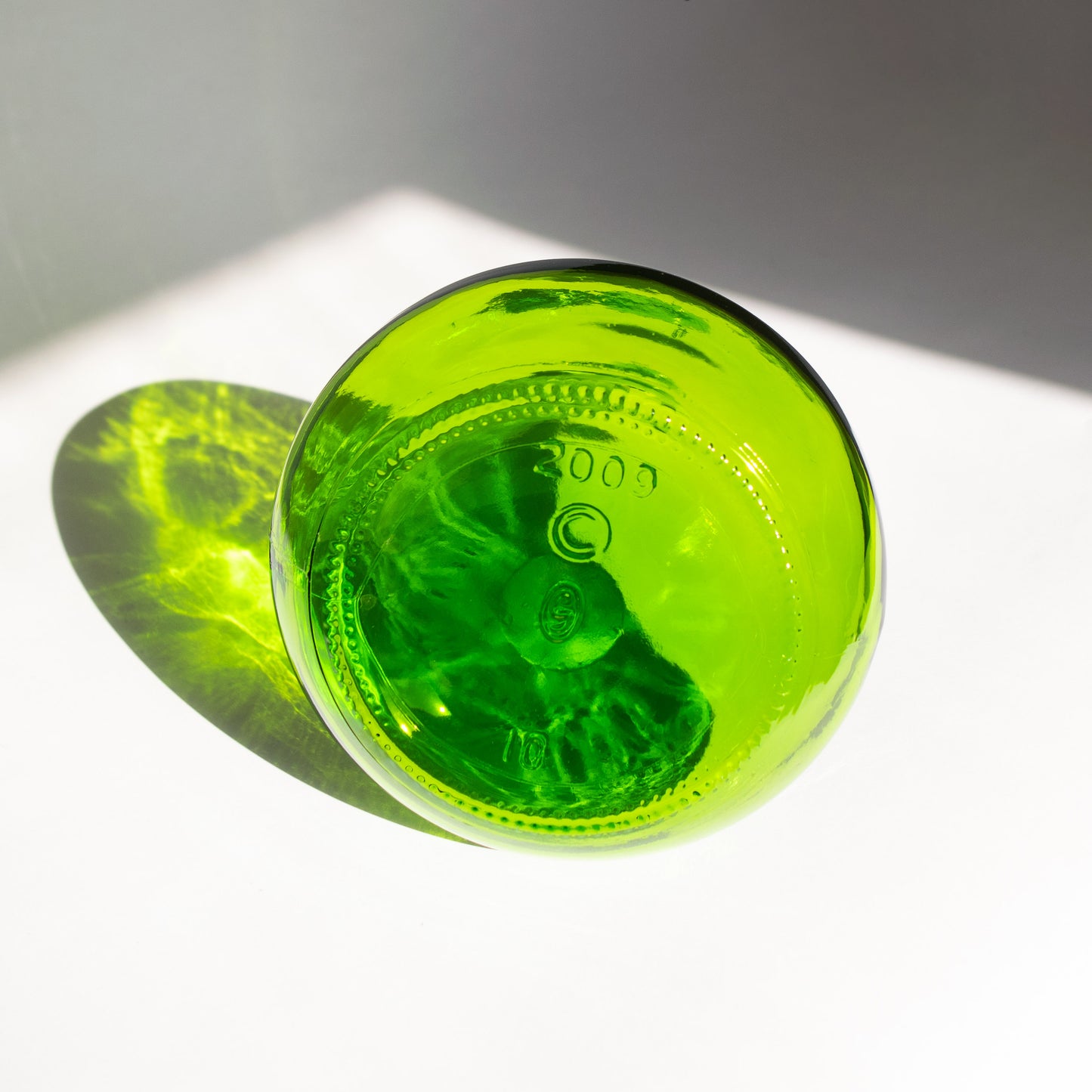 Green Bottle Shaped Vase
