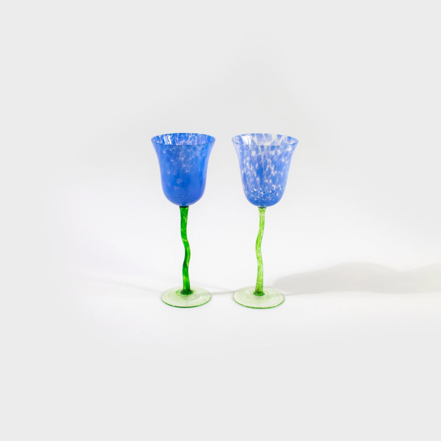 Tulip Art Glass Wine Goblets