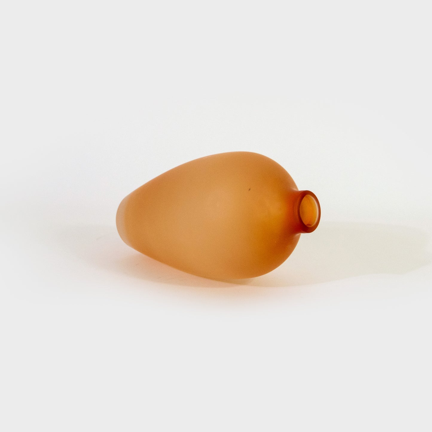 Tall Orange Frosted Polish Art Glass Vase