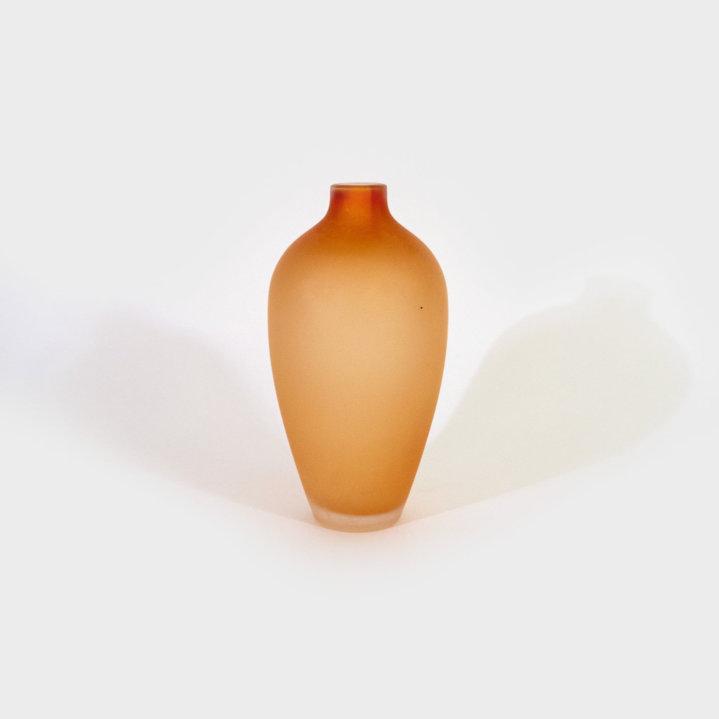 Tall Orange Frosted Polish Art Glass Vase