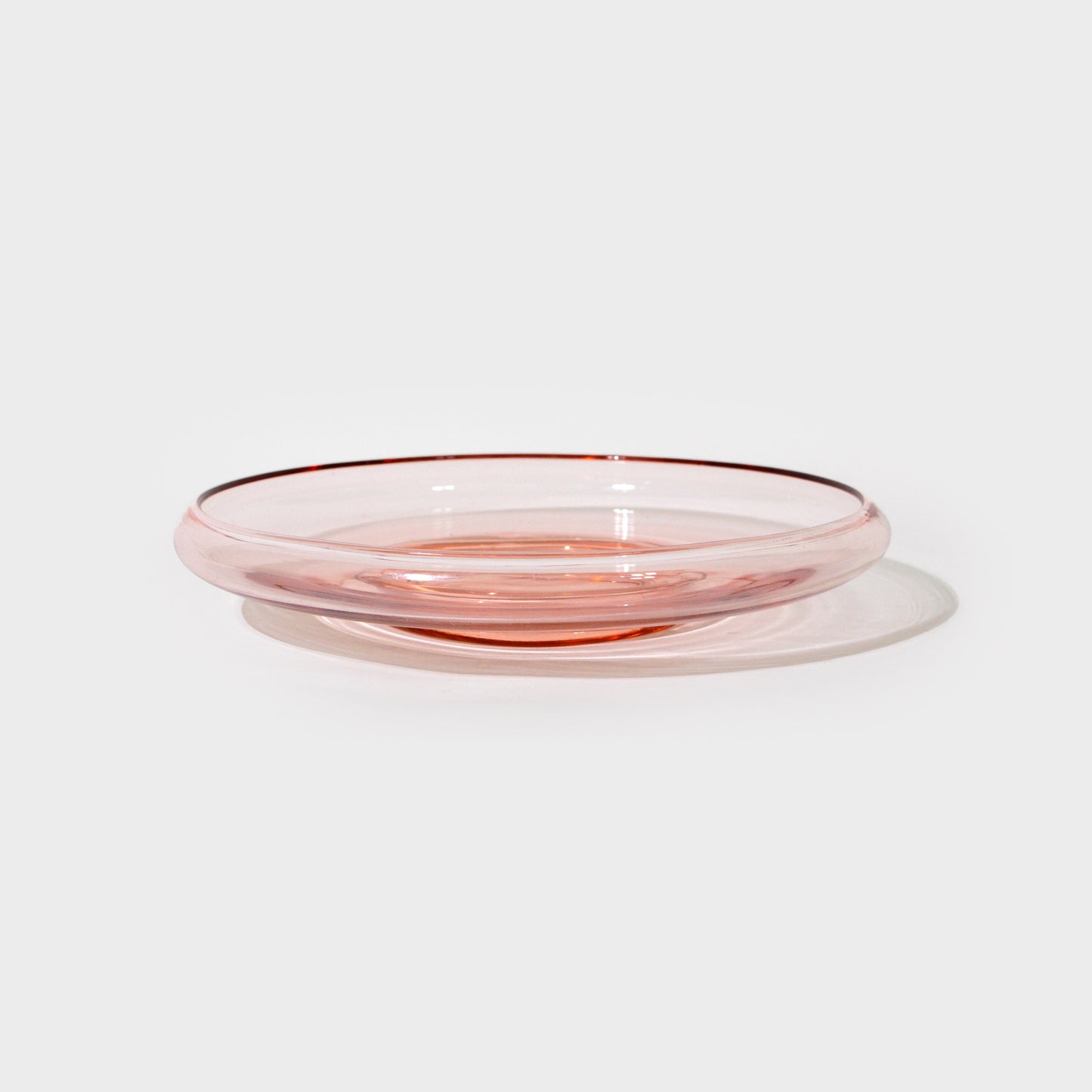 Pink Glass Curved Edge Shallow Dish