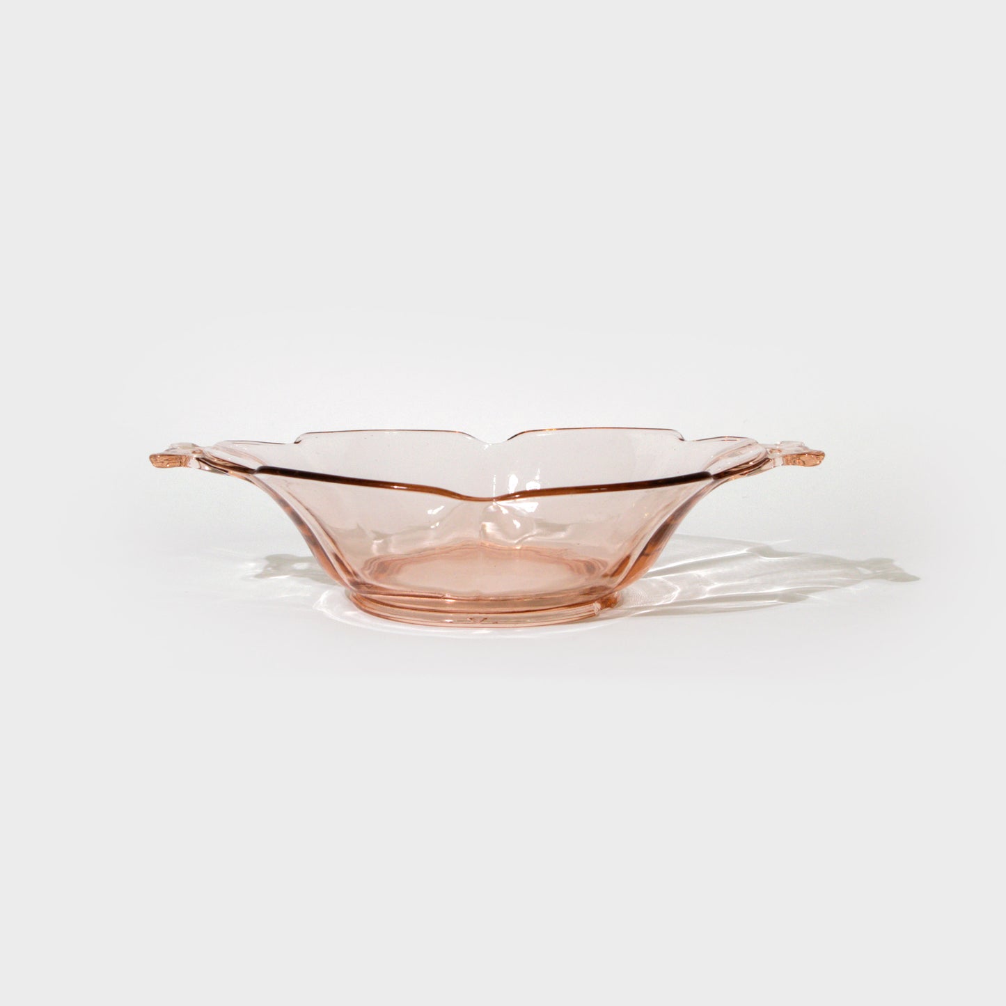 Pink Depression Glass Handled Serving Dish