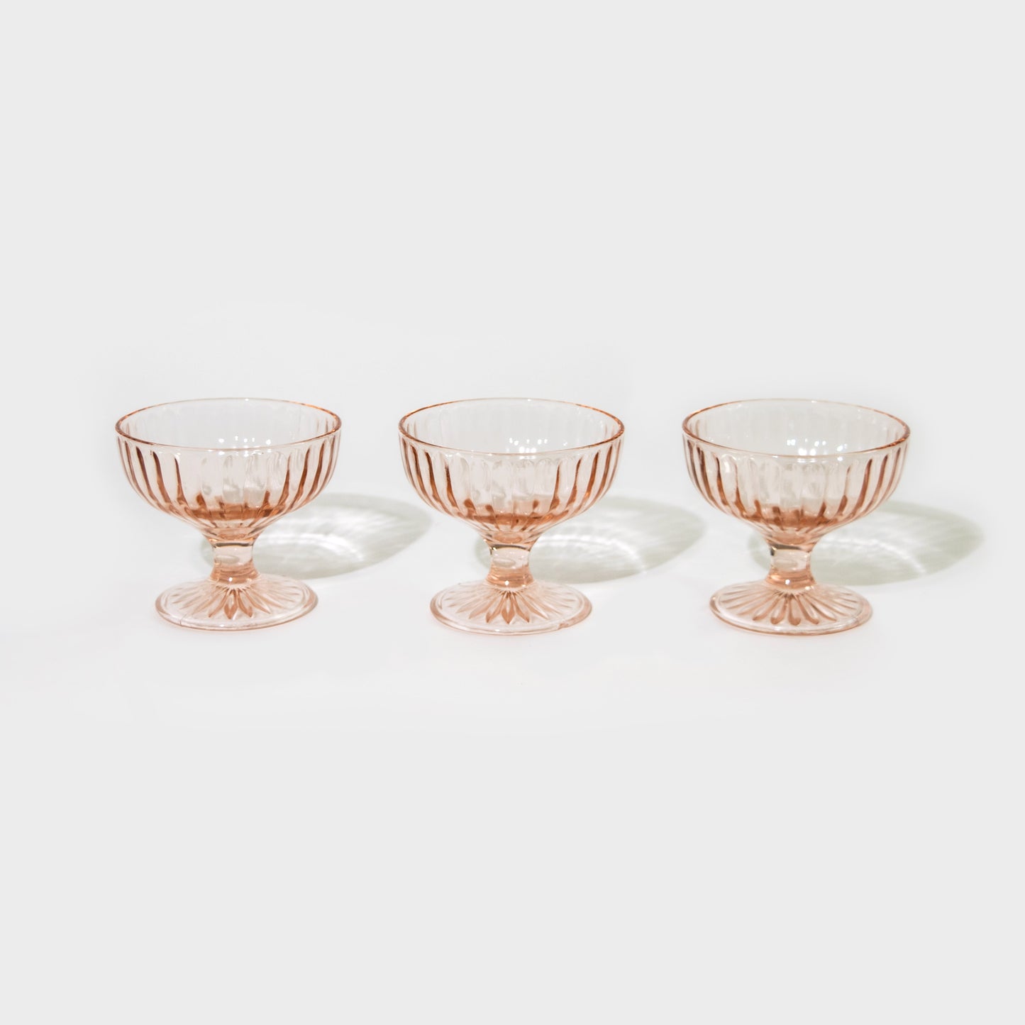 Pink Depression Glass Dessert Coupes