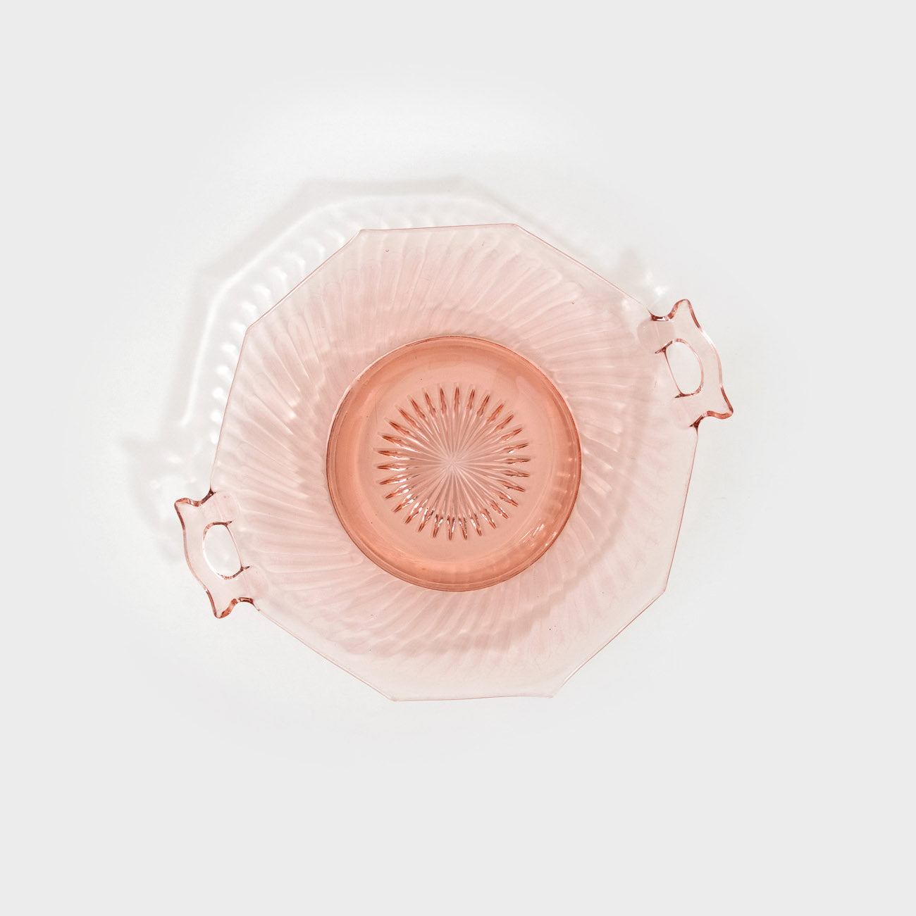 Depression Glass Serving Plate with Handles