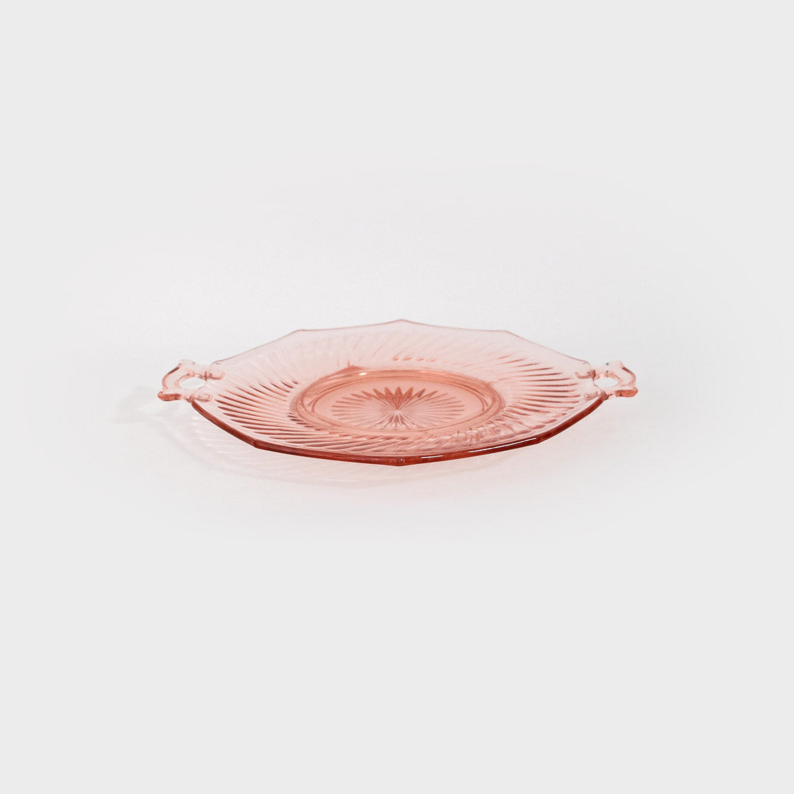 Depression Glass Serving Plate with Handles