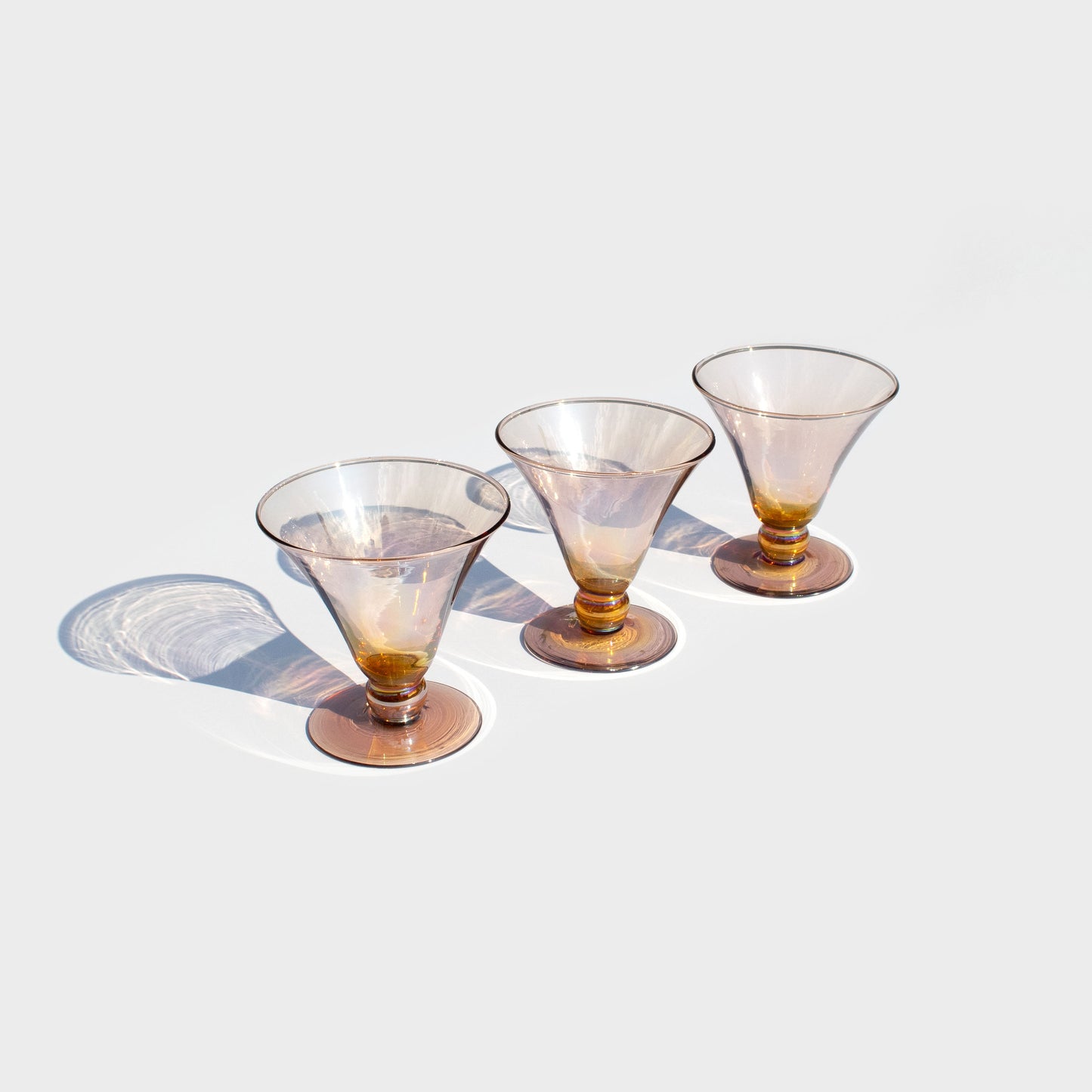 Pink Iridescent Tulip Shaped Glasses