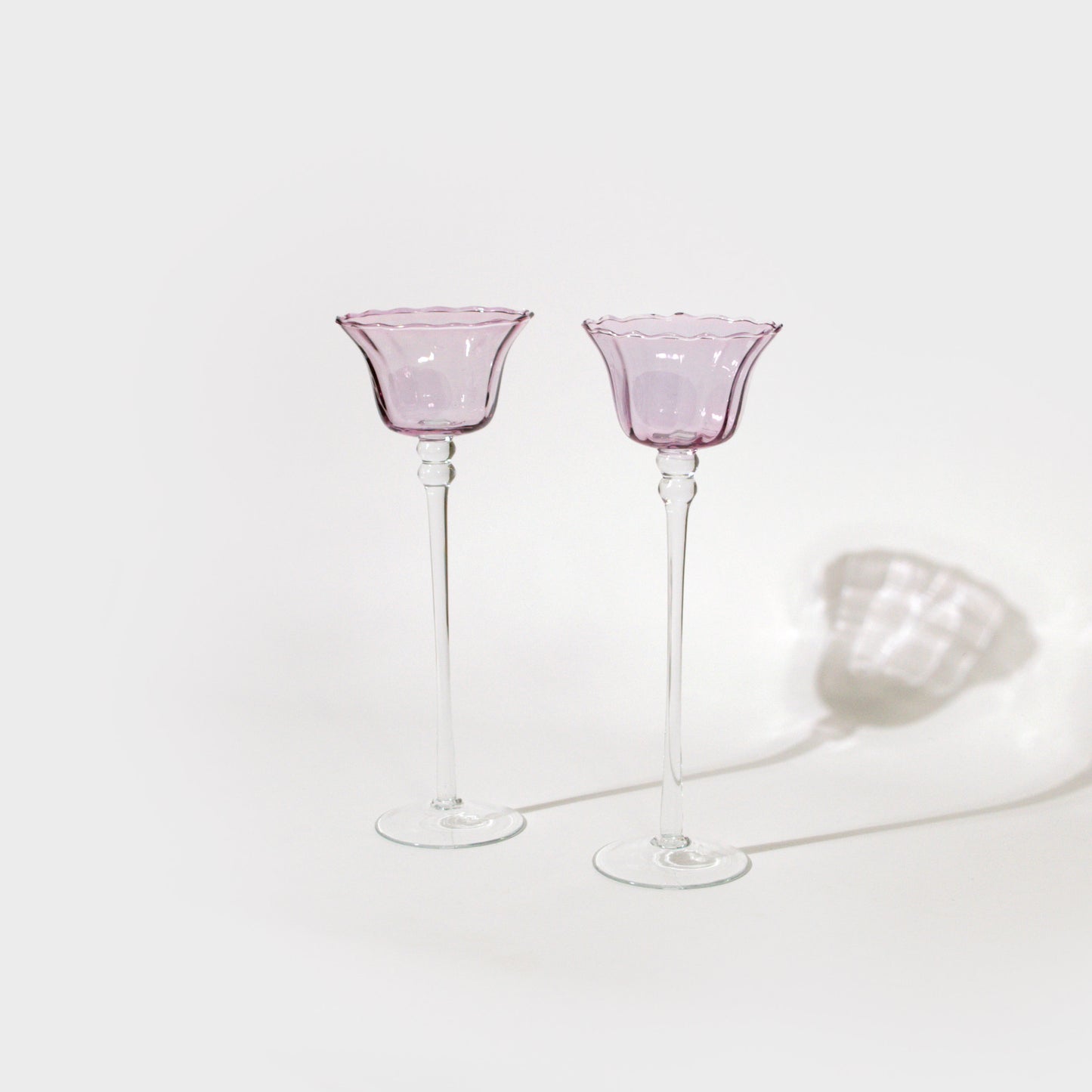Tulip-Shaped Stemmed Candleholders