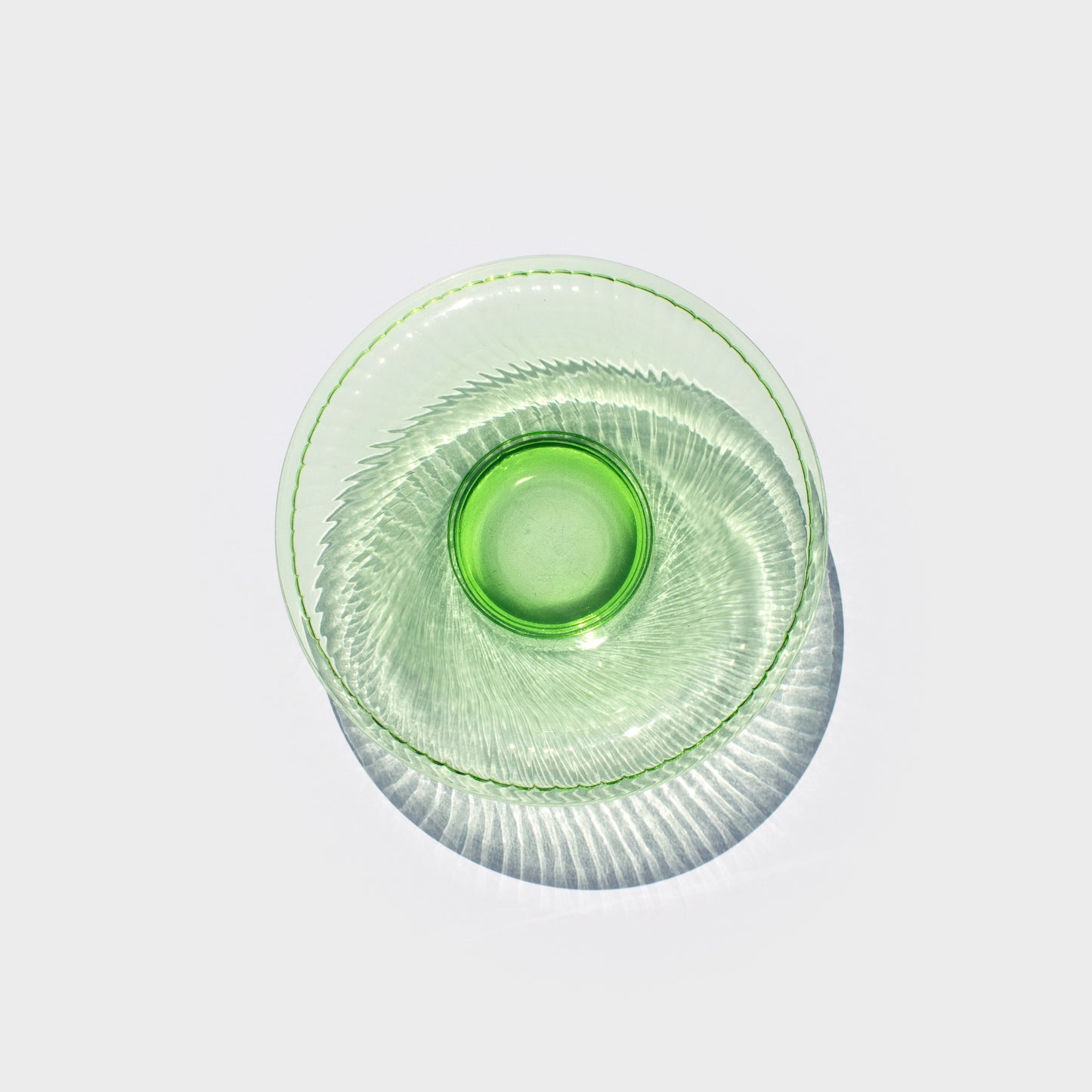 Green Depression Glass Waterfall Bowl