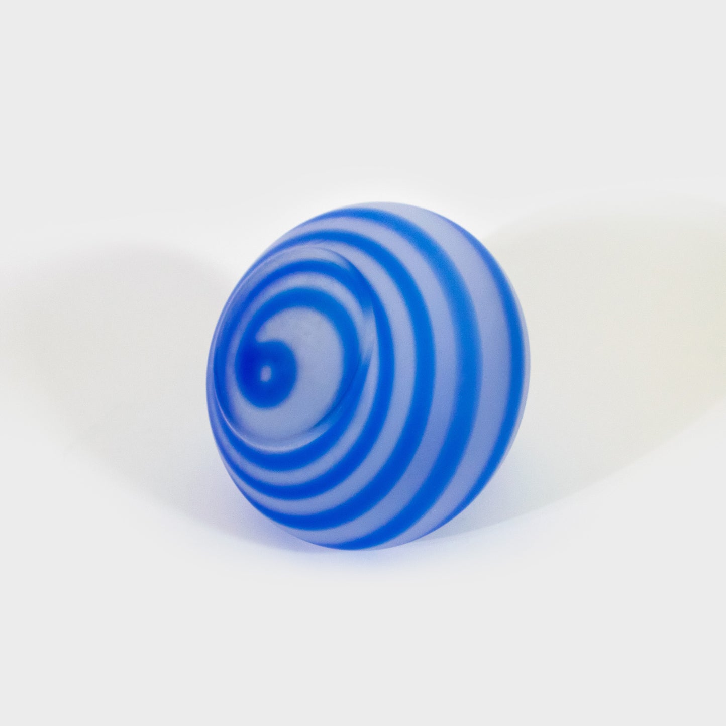 Blue Spiral Frosted Polish Art Glass Vase