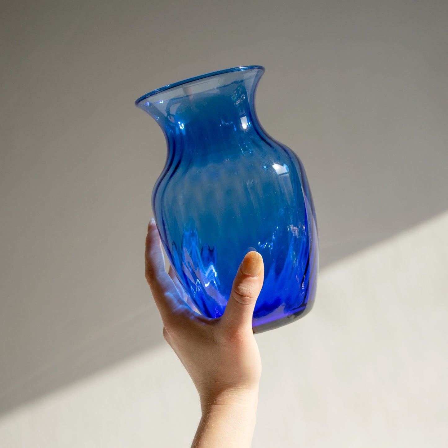 Cobalt Blue Swirl Vase