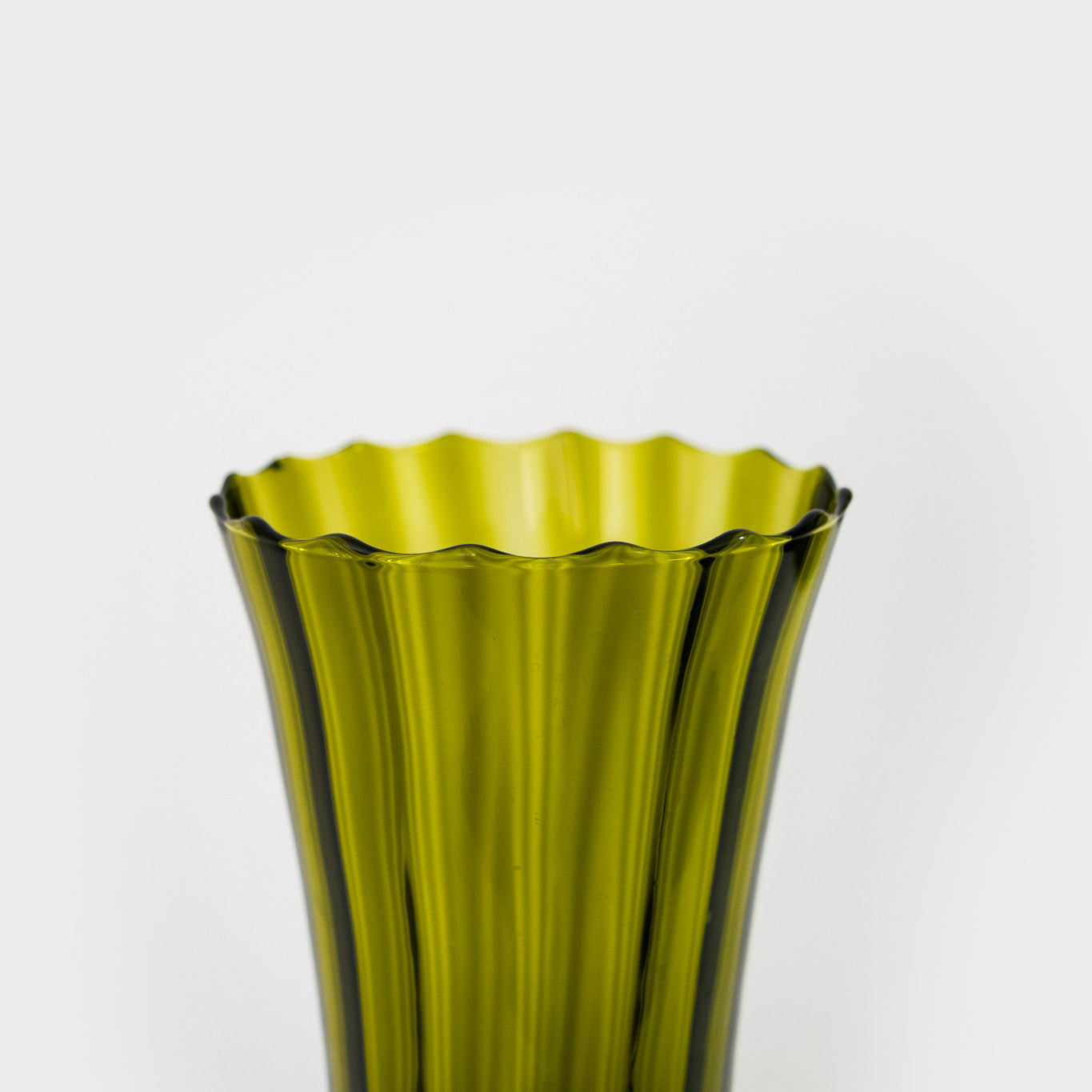 Olive Green Empoli Footed Vase