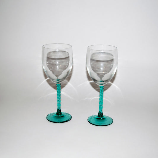 Cristal D'Arques Aqua Twisted Stem Wine Glasses