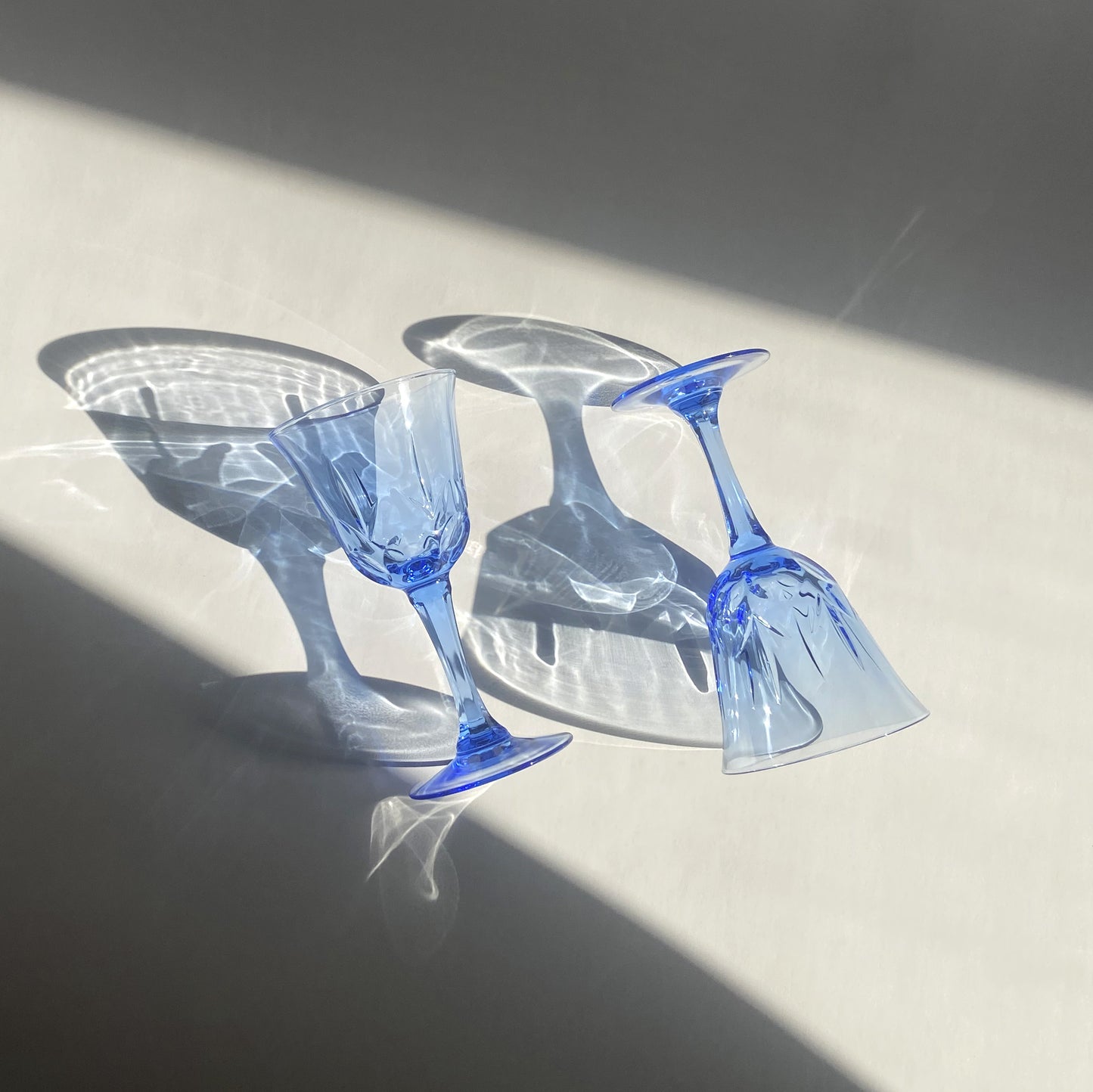 Vintage Blue Avon Water Goblets