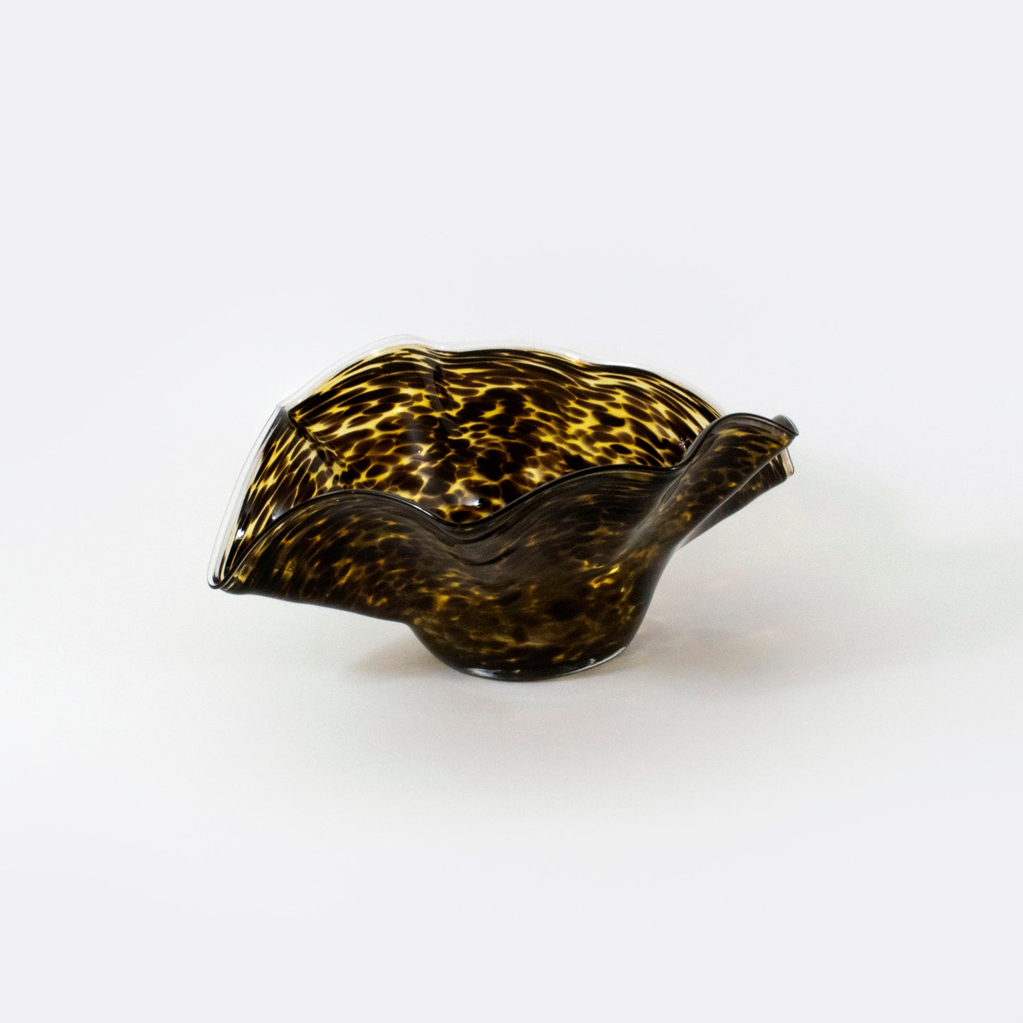 Large Tortoise Shell Art Glass Centerpiece Bowl