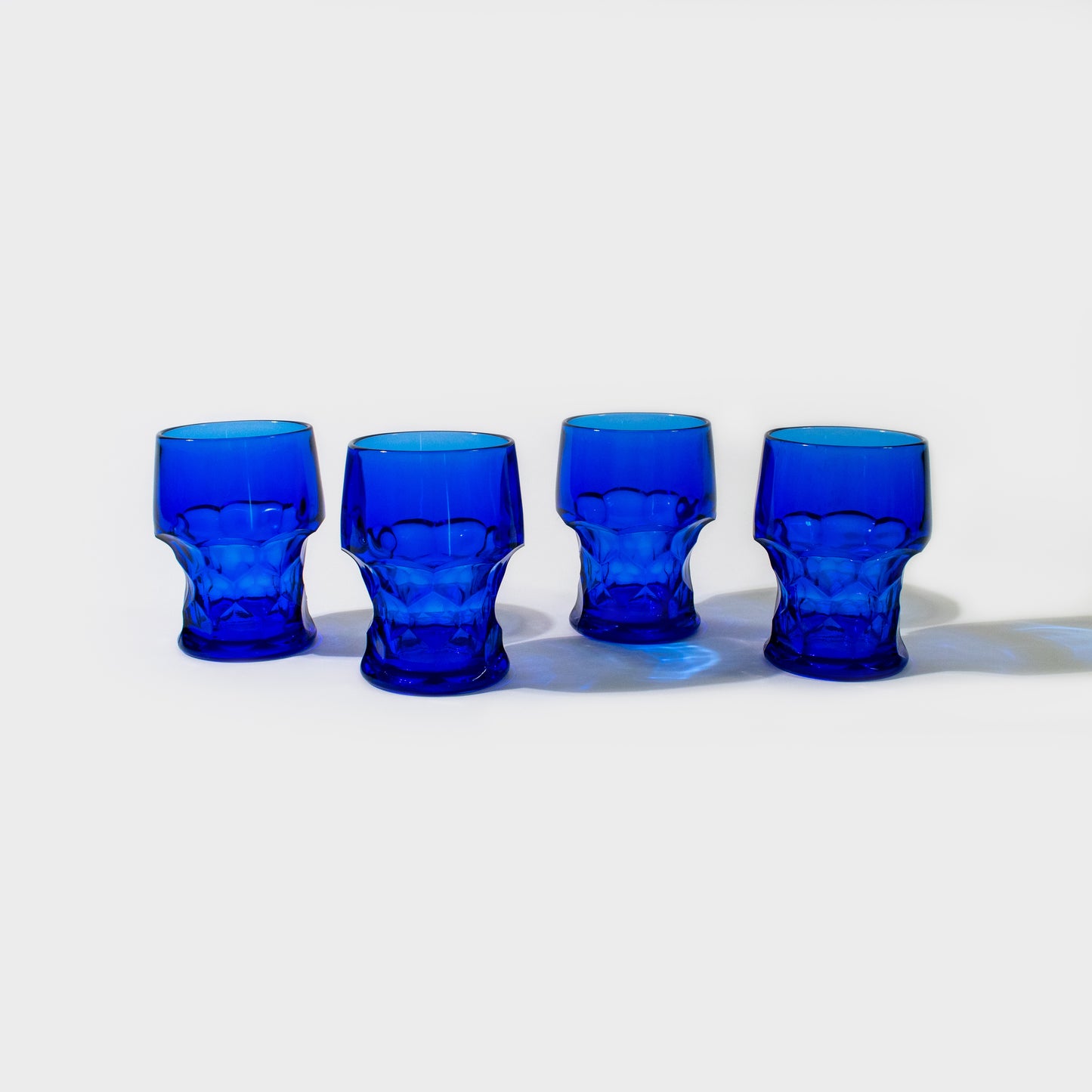 Vintage Cobalt Blue Viking Glass Tumblers