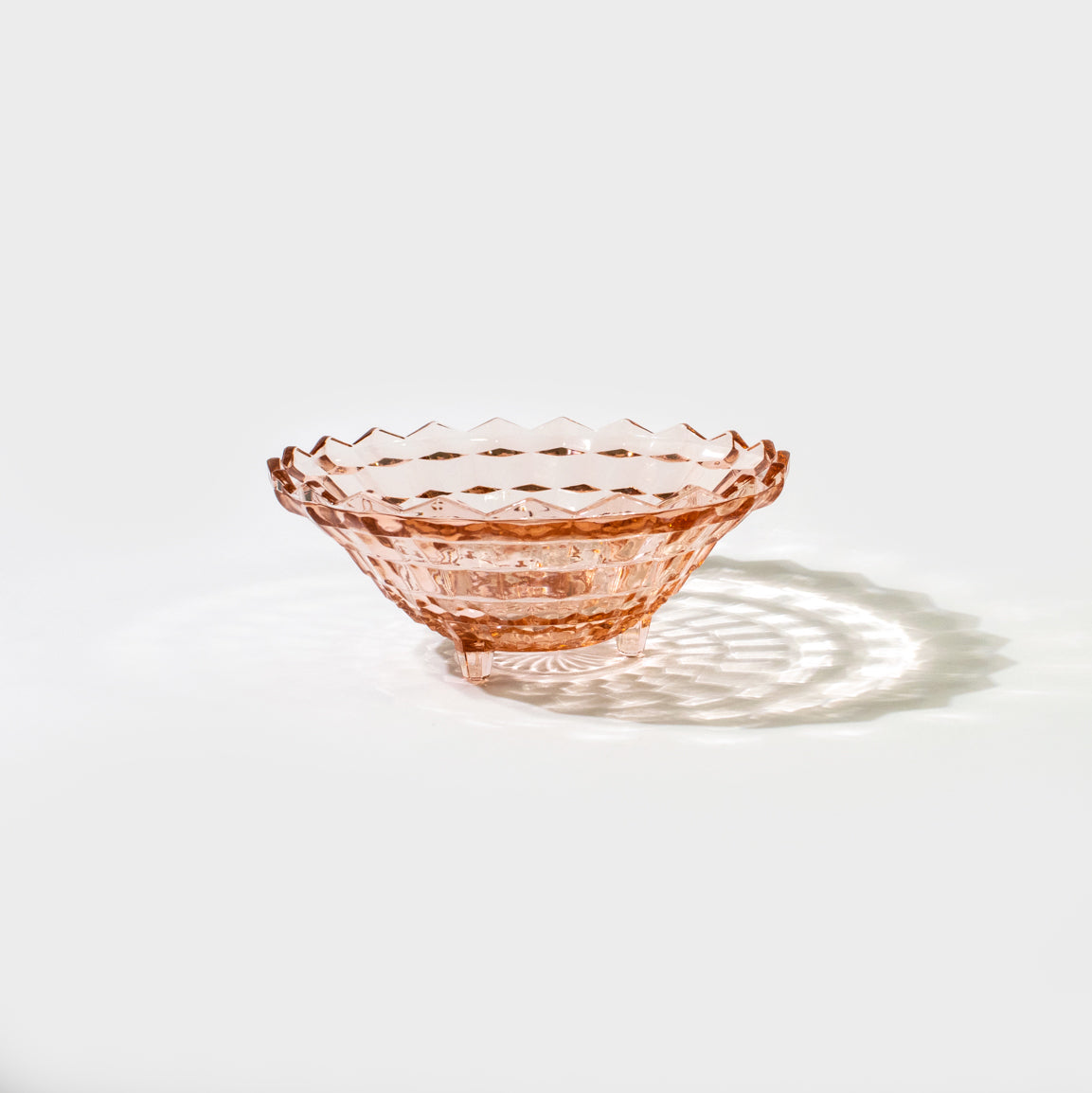 Vintage Pink Depression Glass Serving Bowl