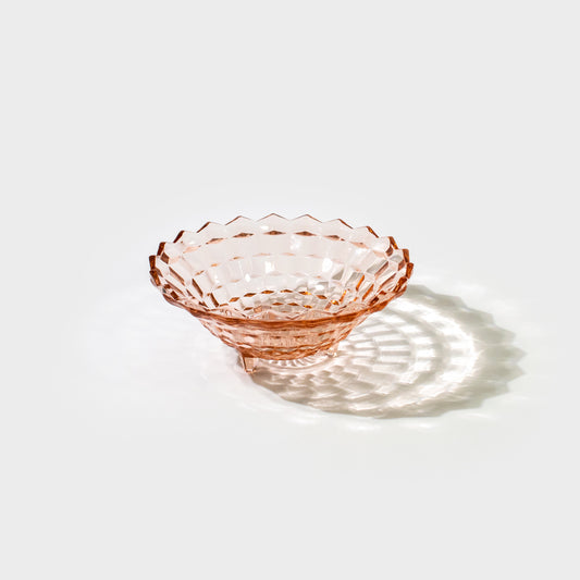 Vintage Pink Depression Glass Serving Bowl